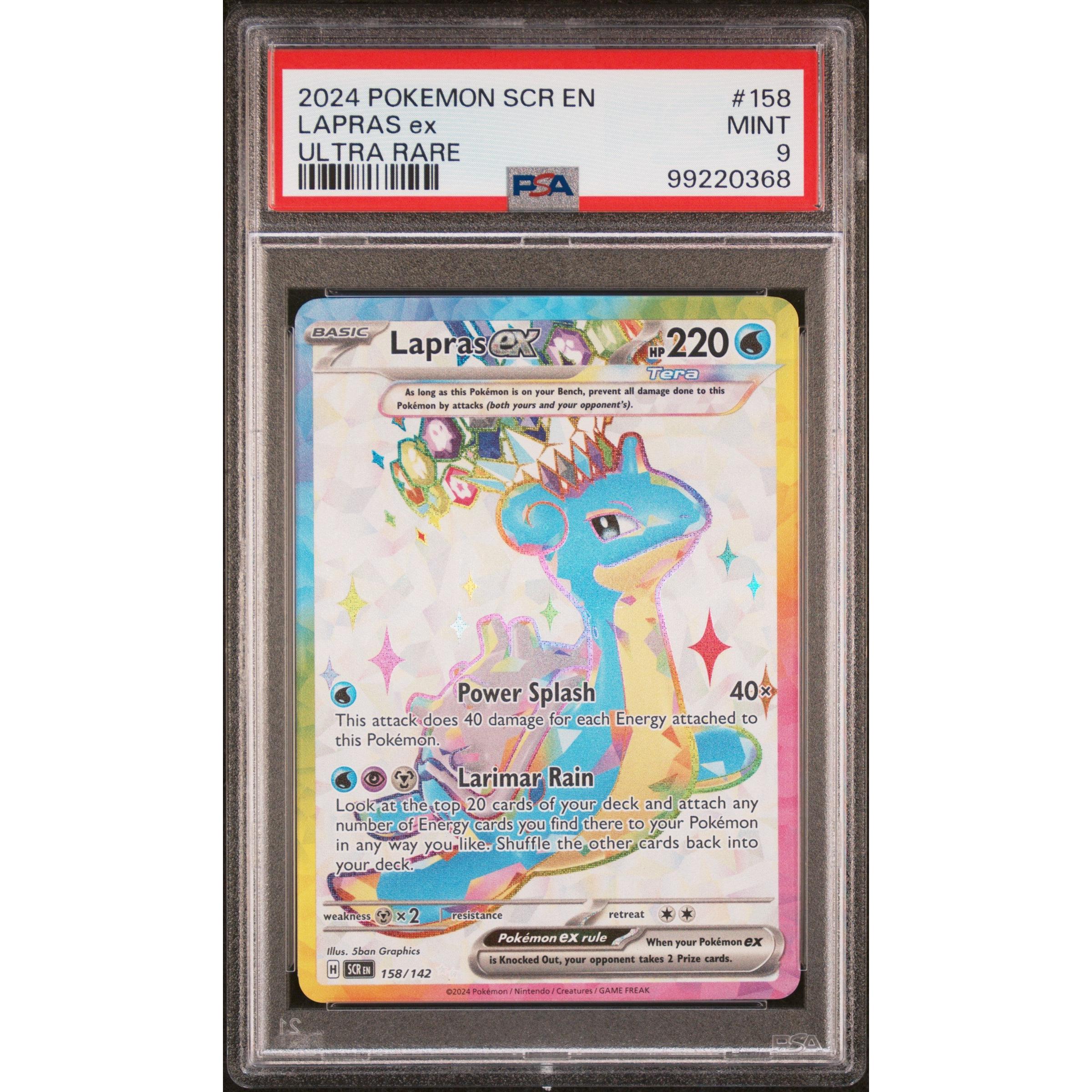 2024 Pokemon Stellar Crown LARPA EX 158/142 PSA 9 Graded Card - Rare Collectible for Trading Card Game Enthusiasts & Pokemon Fans
