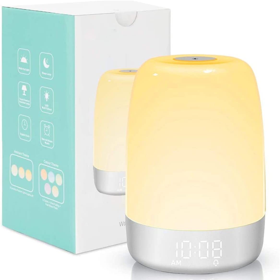 Sunrise Simulation Alarm Clock with LED Touch Night Light - Smart Wake Up Light for Heavy Sleepers, Kids & Adults | USB Powered Bedside Lamp for Better Sleep & Relaxation | Perfect for Bedrooms, Nurseries & Home Offices