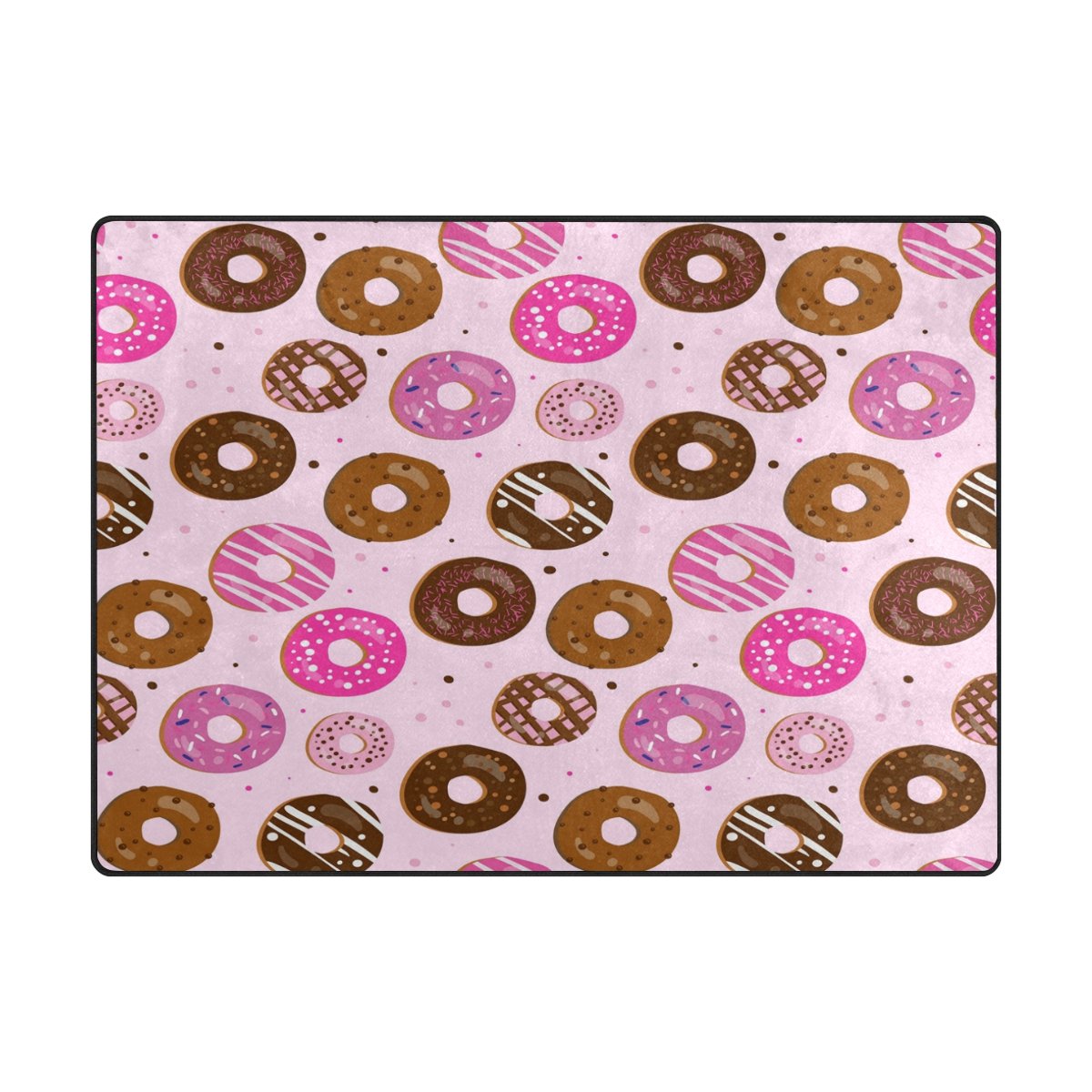 ALAZA Cute Donut Polka Dot Christmas Area Rug - 5'3