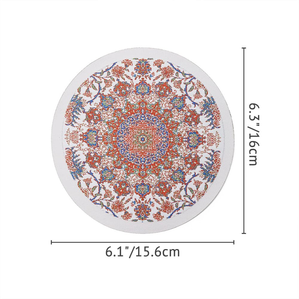 Odoria 1/12 Scale Miniature Round Rugs & Carpets for Dollhouse Decor - Red | Perfect for Dollhouse Flooring, DIY Miniature Scenes, and Model Train Layouts