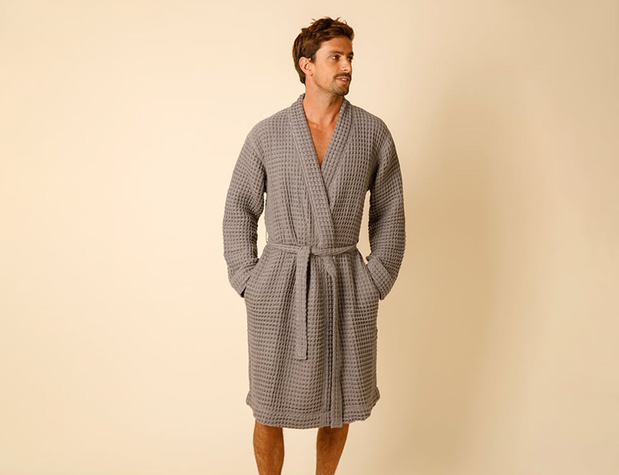 Organic Waffle Knit Robe for Women - Soft & Cozy Bathrobe with Pockets - Perfect for Spa, Lounge & Relaxation at Home