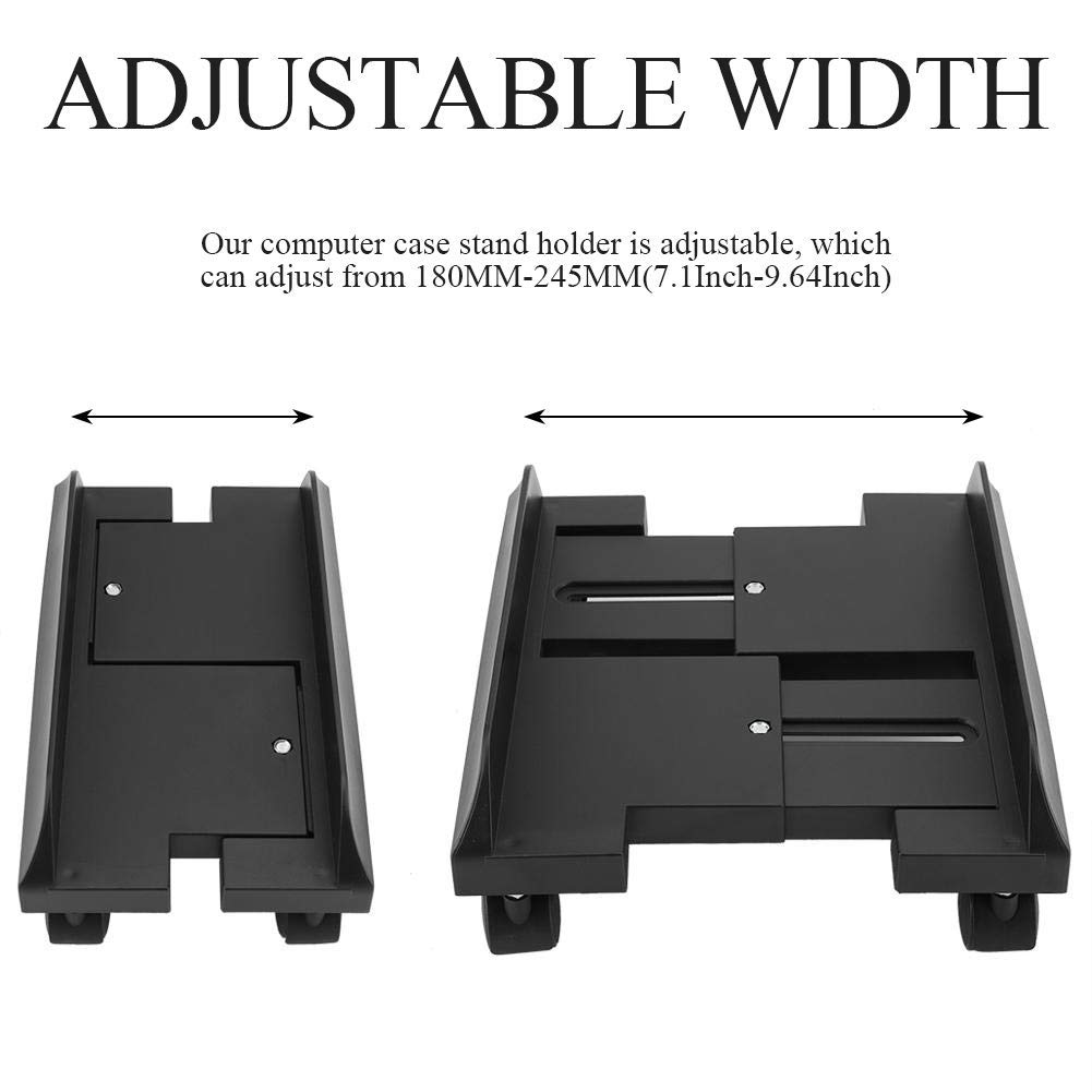 CPU Stand for PC Computer Case Holder Bracket - Desktop Mainframe Storage Rack with Brake & 4 Caster Wheels (Black) | Perfect for Office, Gaming Setup & Home Workspace Organization