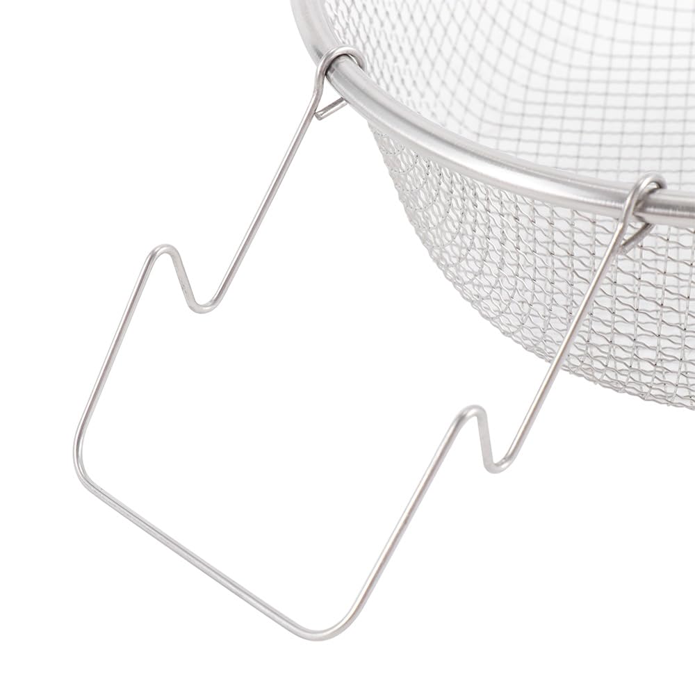 Premium Stainless Steel Fry Basket - Round Deep Fryer Basket for French Fries, Onion Rings & More - Durable Kitchen Strainer for Restaurants, Food Trucks & Home Cooking