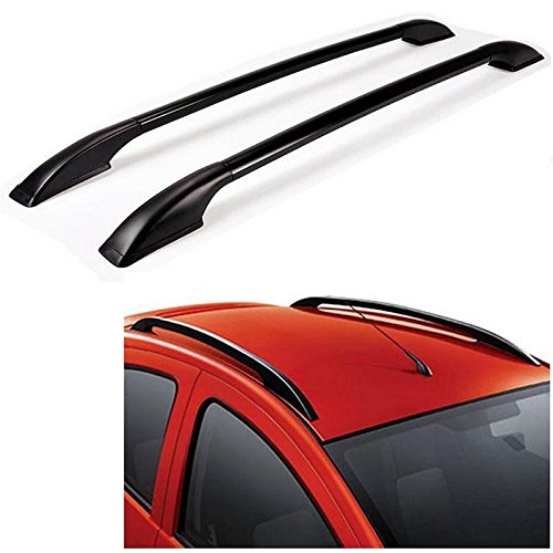 GOLSM Black Car Roof Rails for Chevy Aveo - Heavy Duty Drill-Free Installation, Universal Fit Cross Bars for Cargo & Luggage - Perfect for Road Trips, Camping & Outdoor Adventures