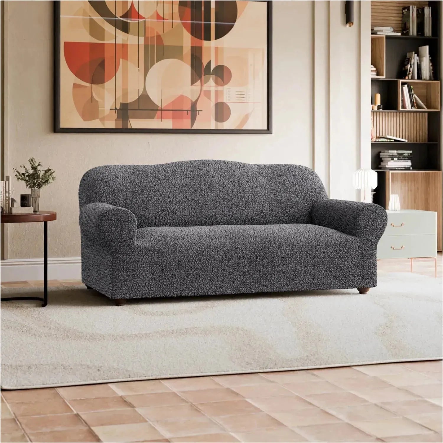 3-Seater Sofa Slipcover - Mille Righe Collection | Stretchable Furniture Protector for Living Room, Bedroom & Office | Easy Washable Couch Cover for Pets & Kids