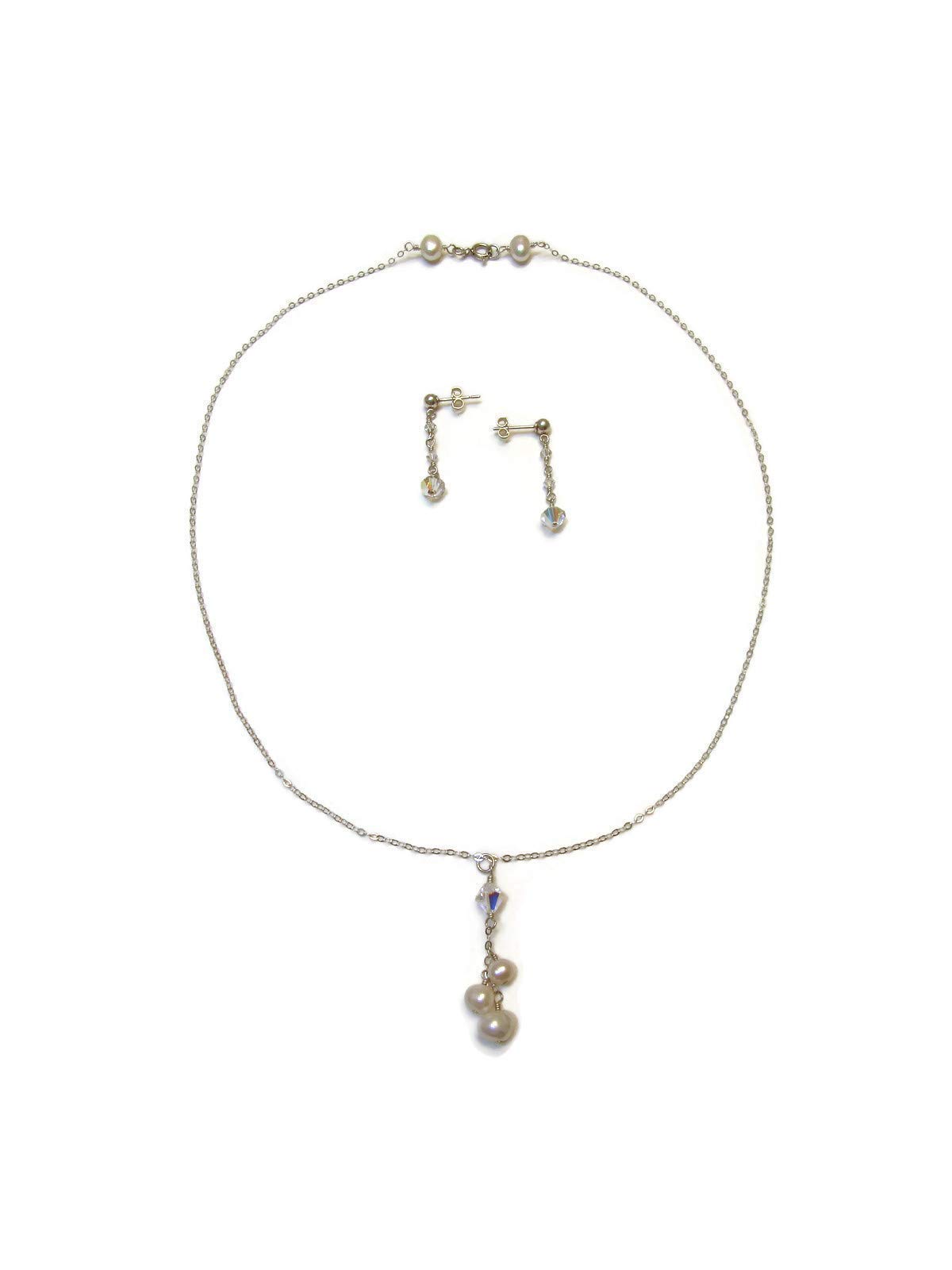Elegant White Ice Crystal Necklace and Earring Set for Women - Perfect for Weddings, Parties & Special Occasions