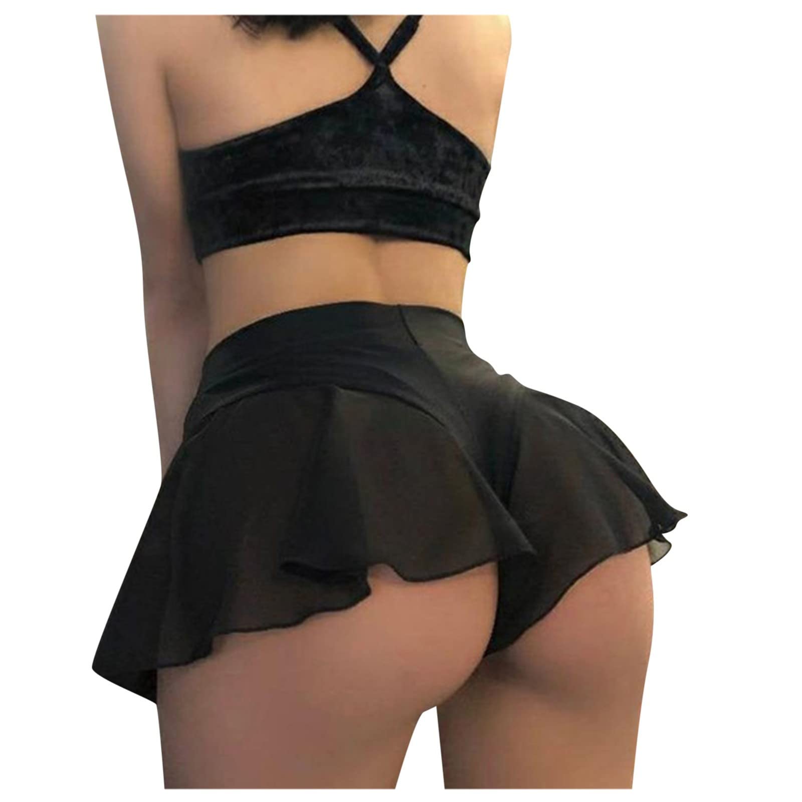 Women's High Waist Ruffled Shorts - Pleated Fitness & Biking Shorts for Women - Gym, Yoga, Running & Casual Wear