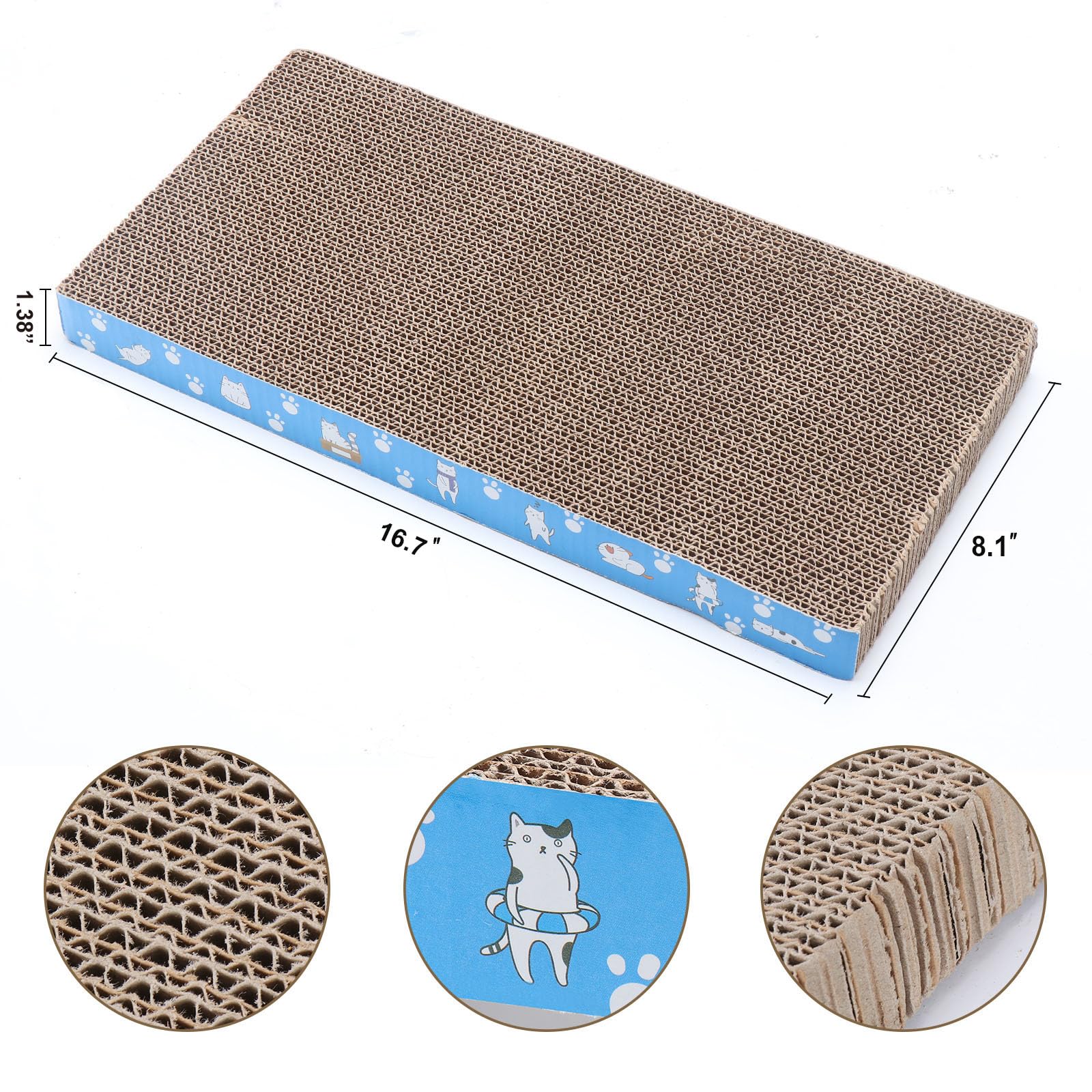 5-Pack Reversible Cat Scratch Pad - Durable Recyclable Cardboard Scratcher for Kittens & Adult Cats | Premium Cat Scratcher for Resting, Claw Grinding & Playtime | Perfect for Home, Office & Pet-Friendly Spaces