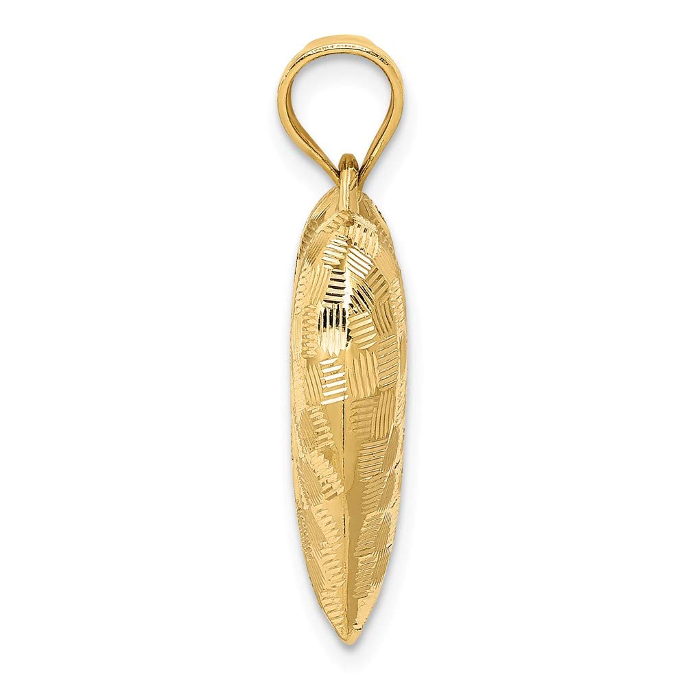 14K Yellow Gold Basket Weave 3D Heart Pendant Charm - Sonia Jewels | Elegant Necklace for Women, Perfect Gift for Valentine's Day, Anniversary & Special Occasions