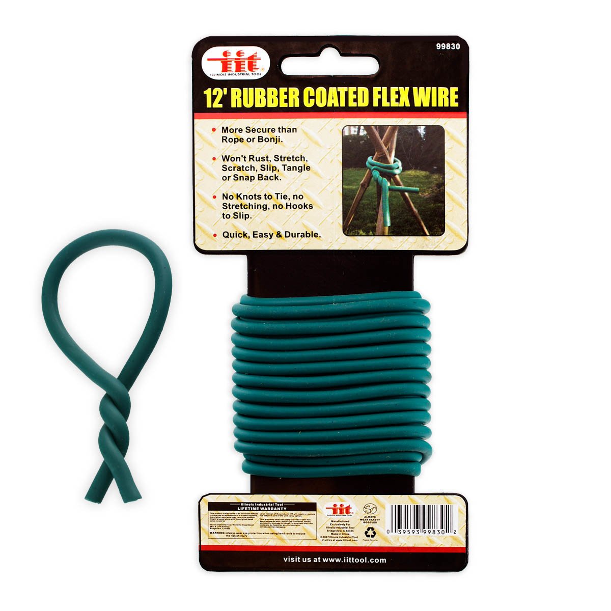 Ind Tools 12-Ft Rubber-Coated Flexible Plant Wire - Supports Vines, Stems & Stalks - Easy to Cut to Size - Perfect for Garden Trellis, Indoor Plants & DIY Plant Support