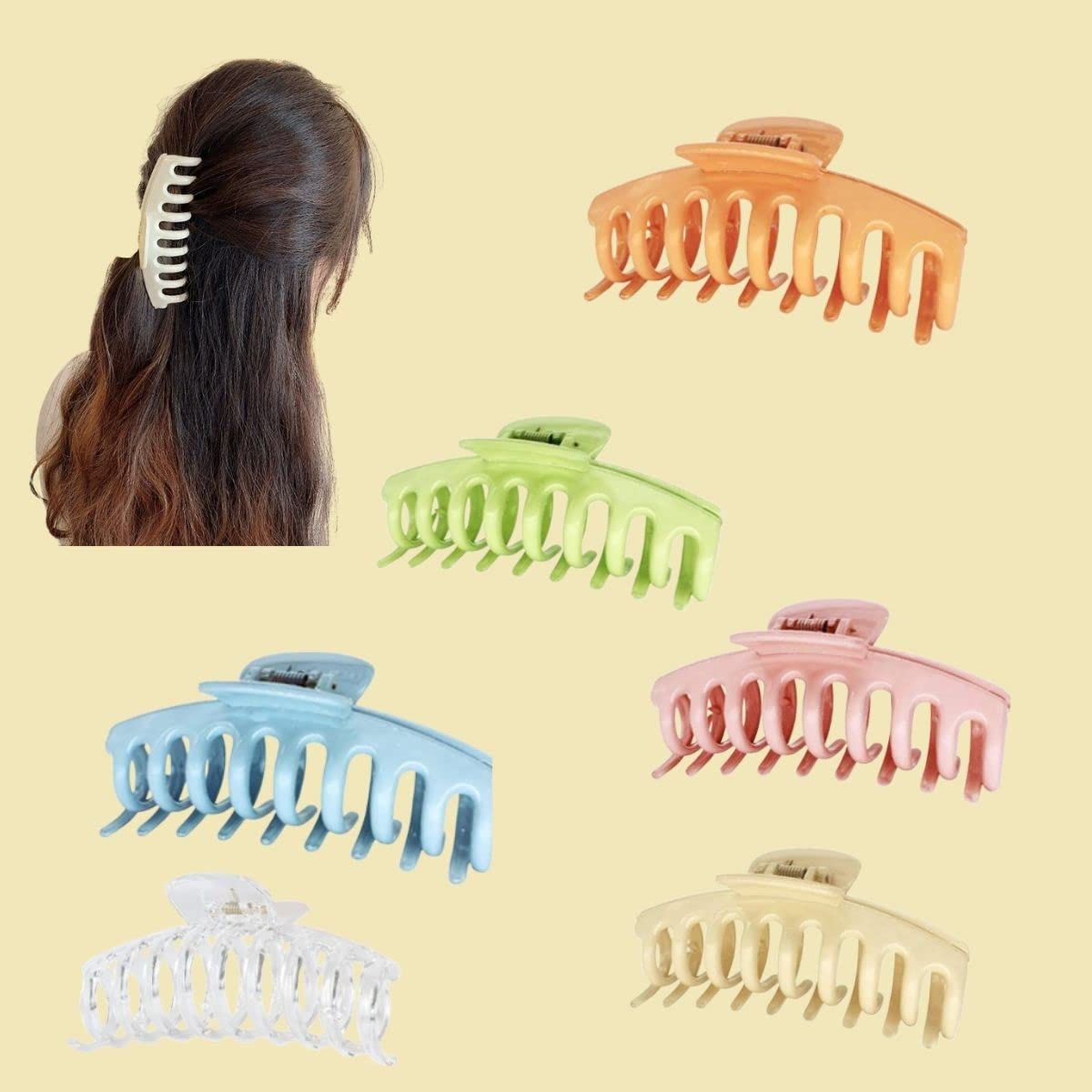 Excelis Hair Clips for Women - 3 Pack Orange Hairpins for Fine, Thick & Curly Hair - Perfect for School, Work & Special Occasions