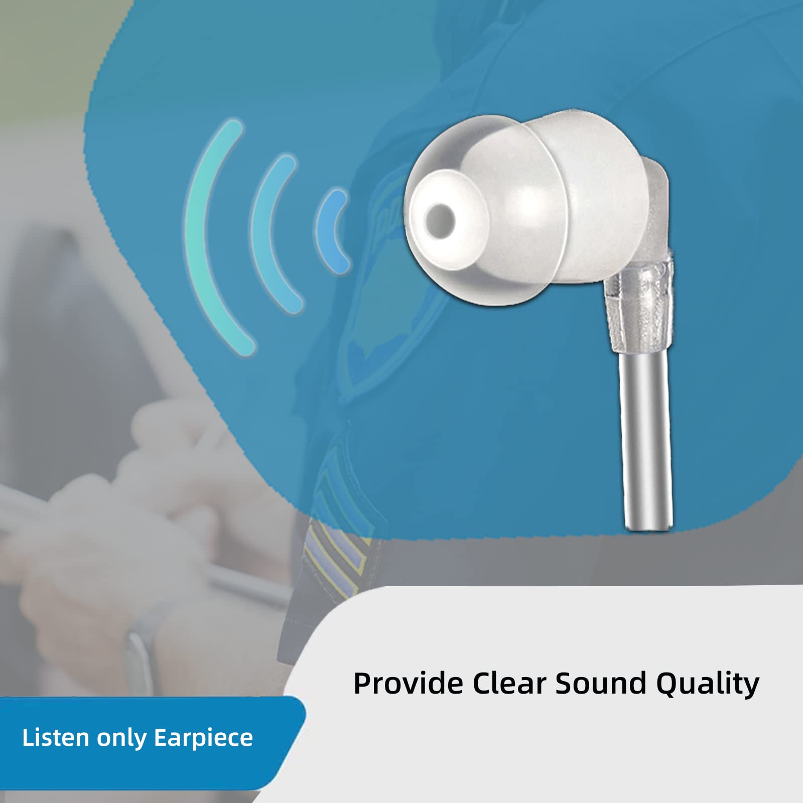 Retevis 3.5mm Security Acoustic Tube Earpiece Headset - 1 Pin Listen Only/Receive Earpiece with Coil Tube - Compatible with 2 Way Radios, Transceivers & Speaker Mics (4 Pack) - Ideal for Security Guards, Event Staff & Construction Workers