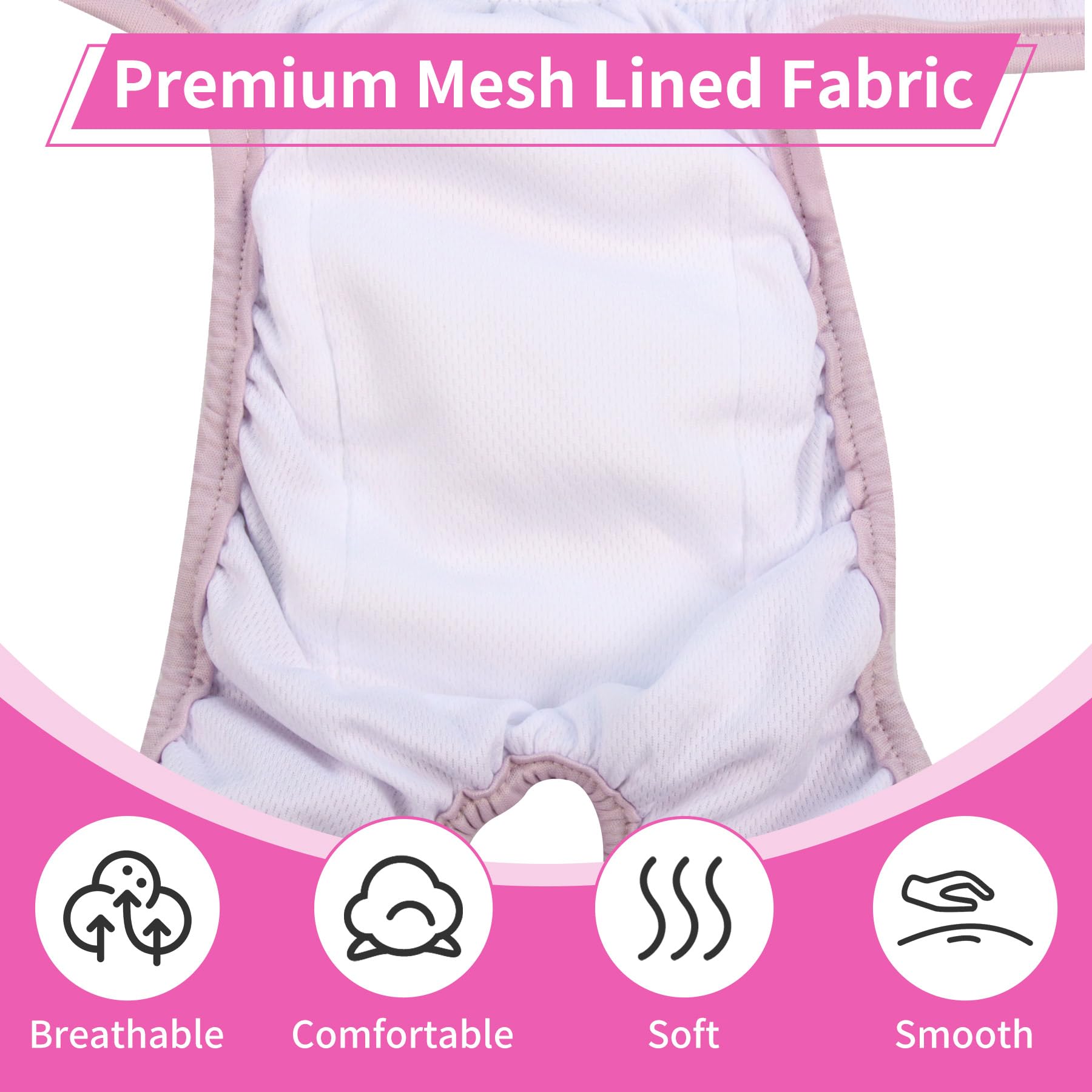 Washable Reusable Female Dog Diapers for Small Dogs - 4 Pack Super Absorbent Puppy Pants for Heat Cycle, Incontinence & Excitable Urination | Perfect for Period Protection, House Training & Travel Use
