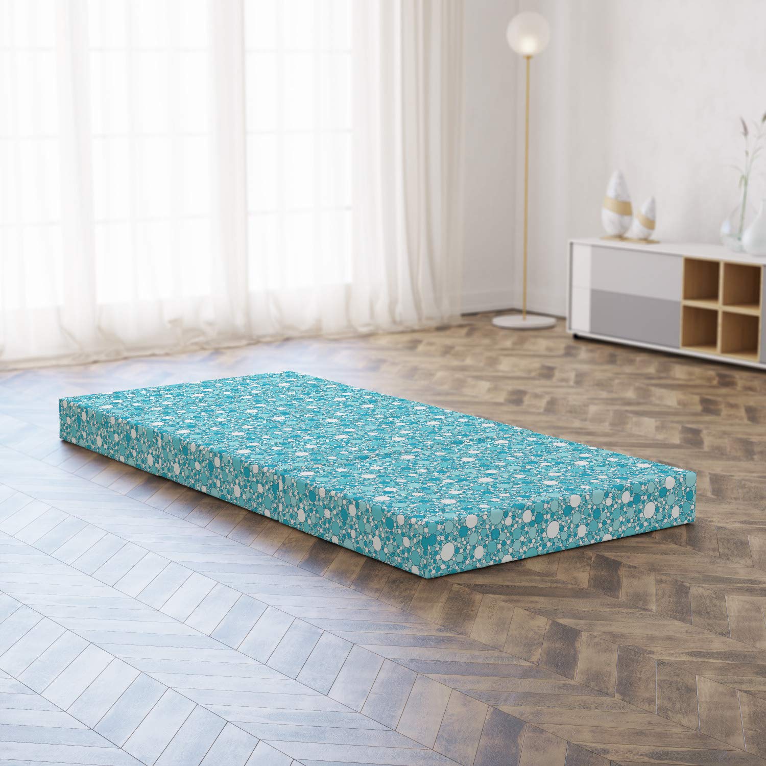 Ambesonne Abstract Foldable Mattress - Modern Bubbles Design, 74.8