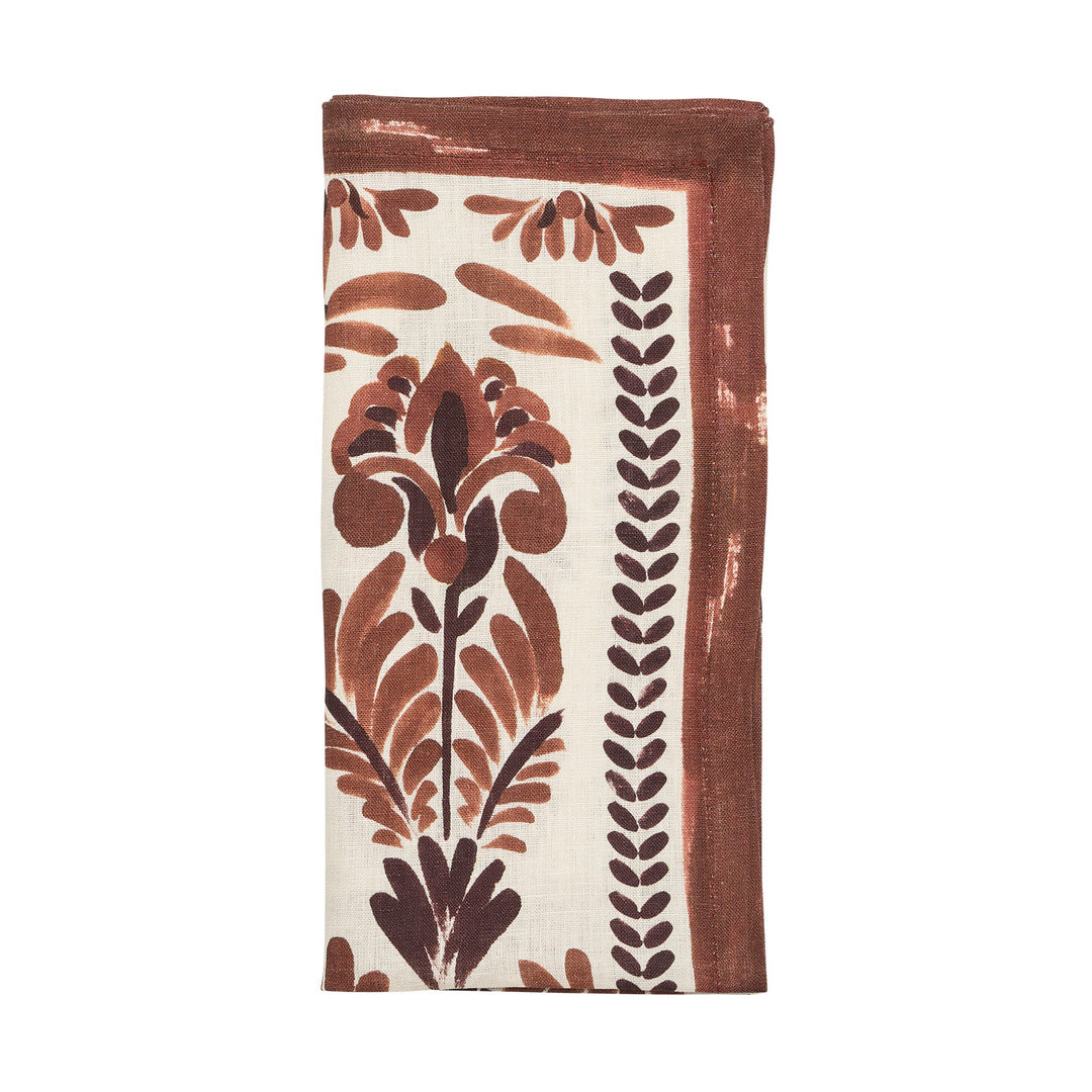 Botanica Floral Printed Cotton Napkins - Set of 4 Dinner Napkins for Elegant Table Setting, Perfect for Weddings, Parties & Home Decor