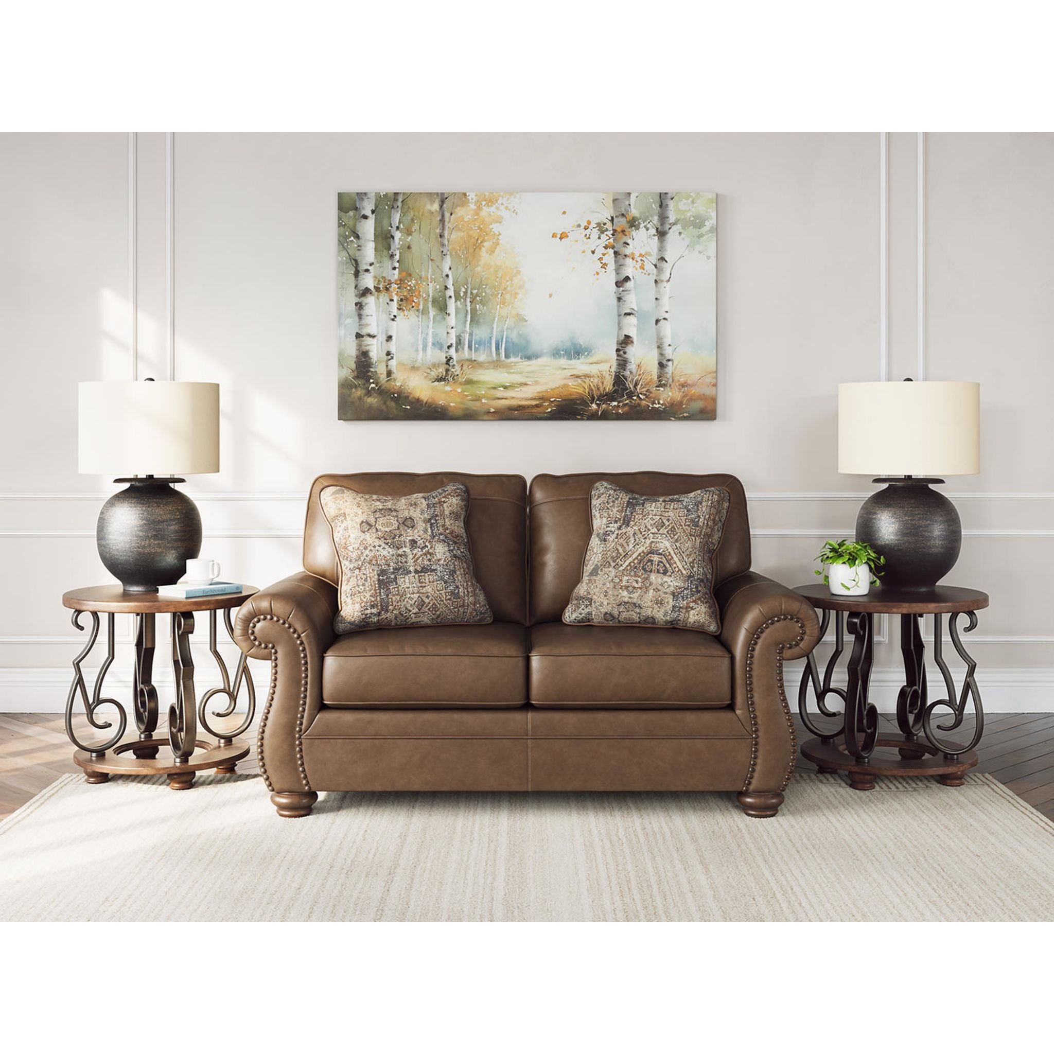 Chasemore Loveseat Sofa - Modern 2-Seater Couch for Small Spaces, Living Room, Apartment & Office - Comfortable Upholstered Fabric with Sturdy Wooden Legs