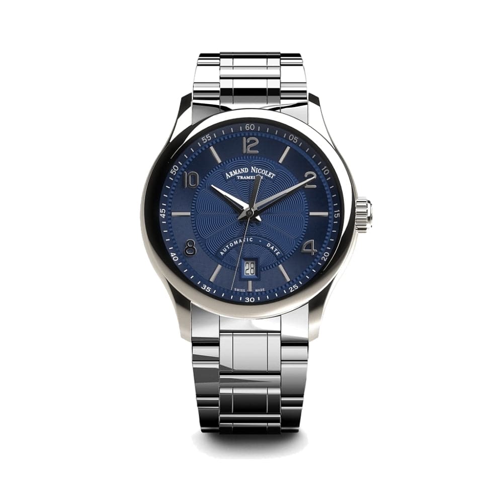 ARMAND NICOLET A840AAA BU M9742 Men's Luxury Automatic Watch with Sapphire Crystal & Blue Leather Strap - Perfect for Business, Formal Events & Watch Collectors