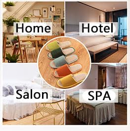 5-6 Pairs Non-Slip Disposable Spa Slippers for Guests - Washable Foldable Linen Open-Toe House Slippers for Women & Men - Perfect for Hotels, Spas, Salons, and Home Use