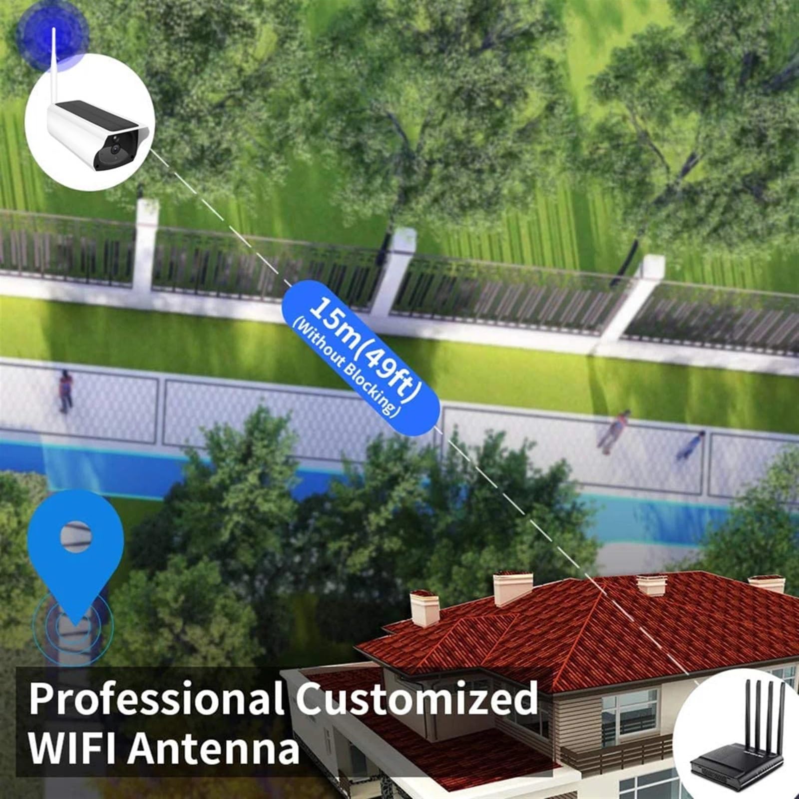 5MP Solar Powered Security Camera with PIR Motion Detection & Two-Way Audio - Wireless Outdoor Surveillance Camera with Night Vision for Home, Business & Garden Security Monitoring