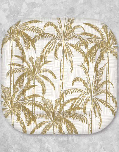 Golden Palms Dinner Plates - Set of 24 Elegant Porcelain Plates for Fine Dining, Dinner Parties & Special Occasions | Dishwasher & Microwave Safe