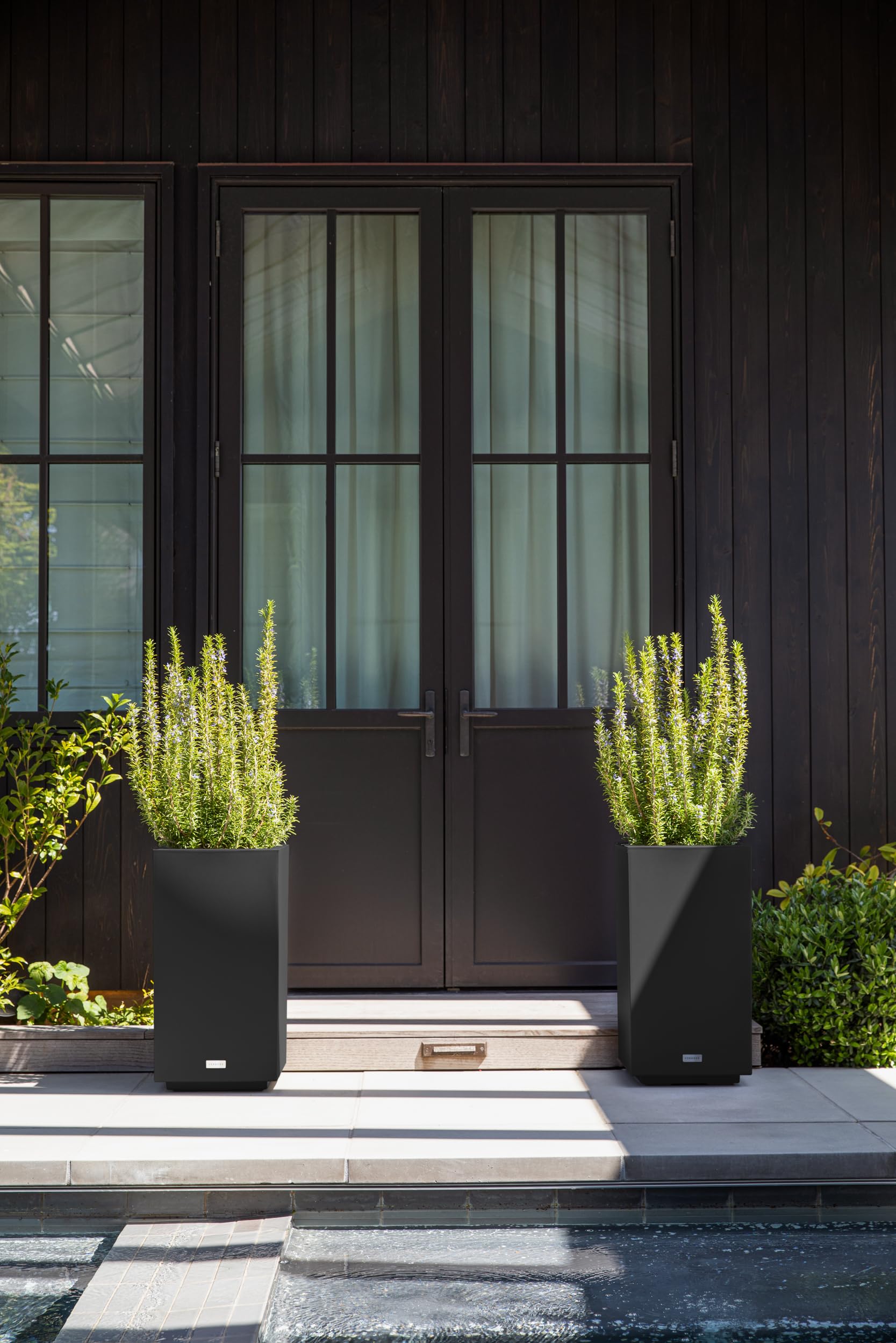 Veradek Block Series Tall Pedestal Planter - Indoor Outdoor Modern Flower Pot for Front Porch, Garden & Patio | All-Weather Resistant with Removable Insert Bucket | Perfect for Flowers, Tall Trees & Faux Plants | Home Décor, Office & Commercial Spaces