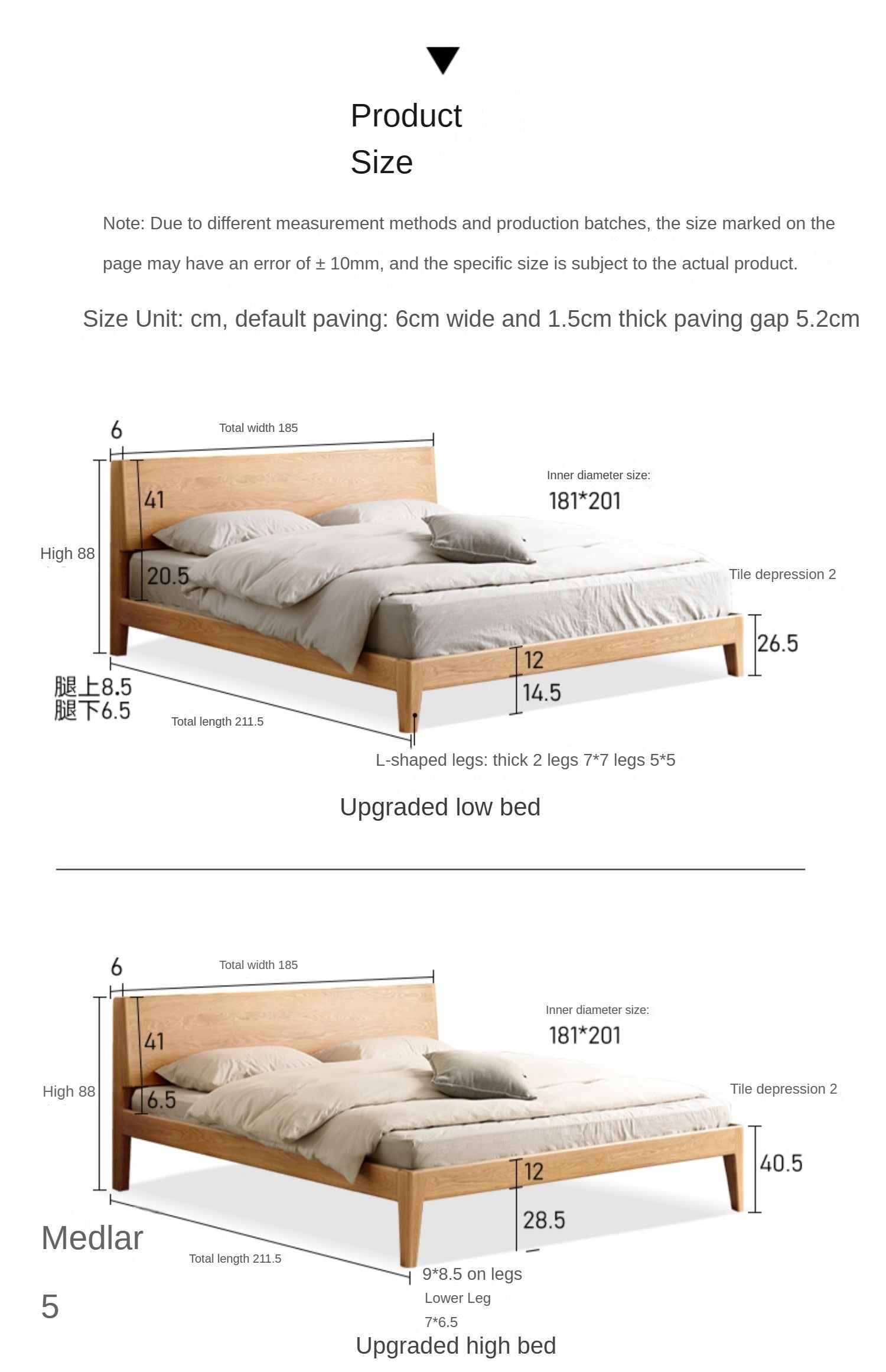 Solid Oak Wood LED Bed Frame with Built-in Lighting - Perfect for Modern Bedrooms, Guest Rooms, and Cozy Home Decor