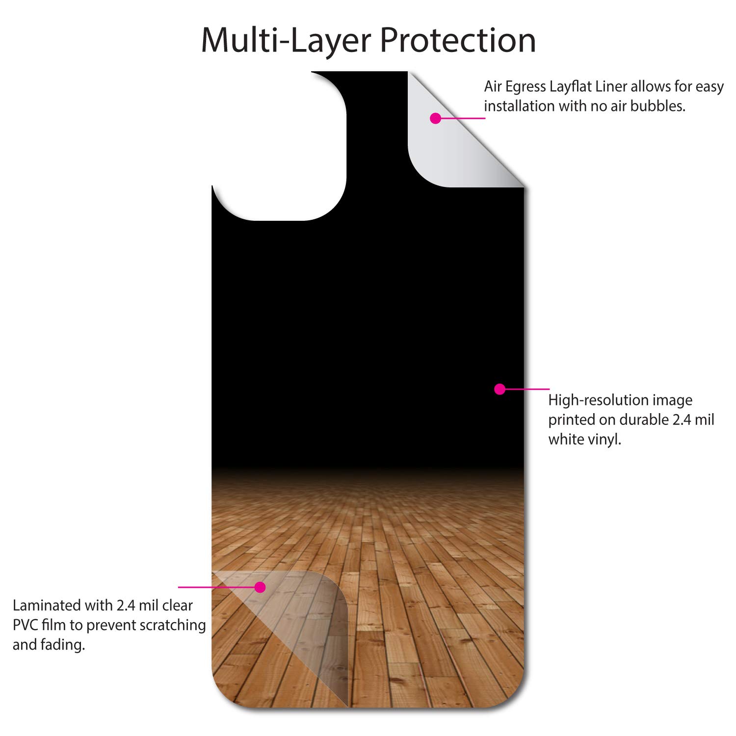 Custom iPhone 11 OtterBox Symmetry Skin - Basketball Court Design for Sports Fans