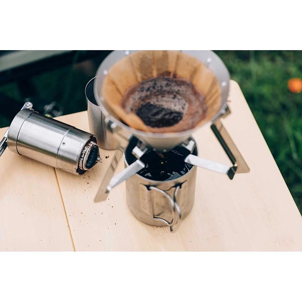 Snow Peak Field Barista Grinder - Premium Stainless Steel Manual Coffee Grinder with Adjustable Ceramic Burr - Portable & Durable Hand Coffee Mill for Camping, Hiking, Travel - Perfect for Outdoor Adventures & Home Brewing