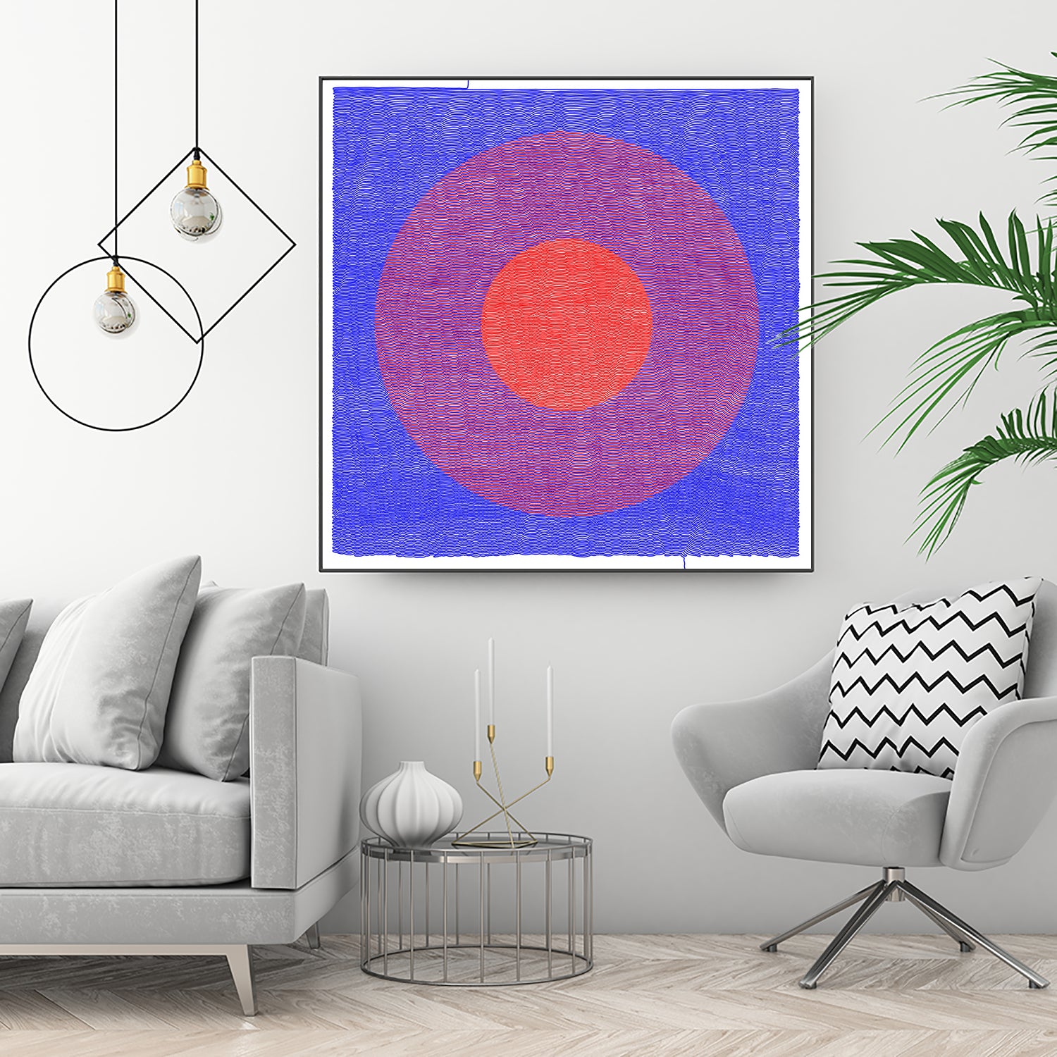 Bifurcated Space - Modern Geometric Wall Art for Home & Office Decor | Perfect for Living Rooms, Bedrooms & Workspaces