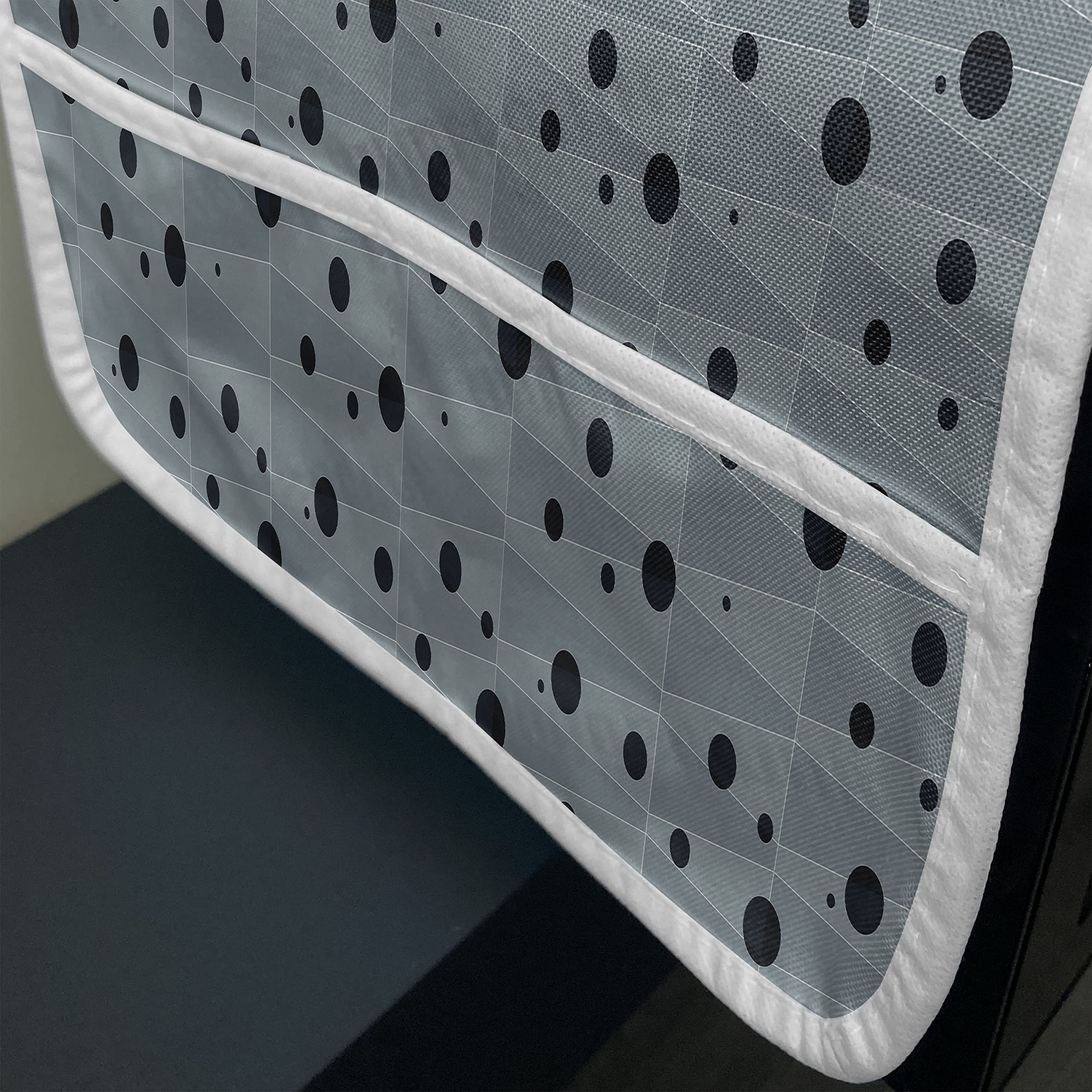 Ambesonne Abstract Microwave Cover - Modern Geometric Triangle & Circle Boho Design - Waterproof Kitchen Organizer with Pockets - 36