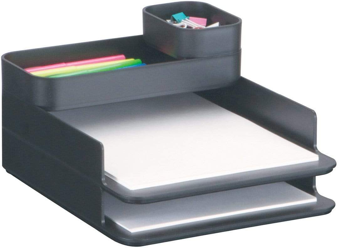Safco 3285 Stacking Plastic Desktop File Organizer Set - Perfect for Office, Home, and School Organization
