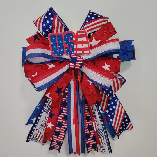 Red Bow for Mailbox - Patriotic Decorations for First Responders & USA-Themed Mailbox Bows | Perfect for Holidays, Parades & Front Yard Decor