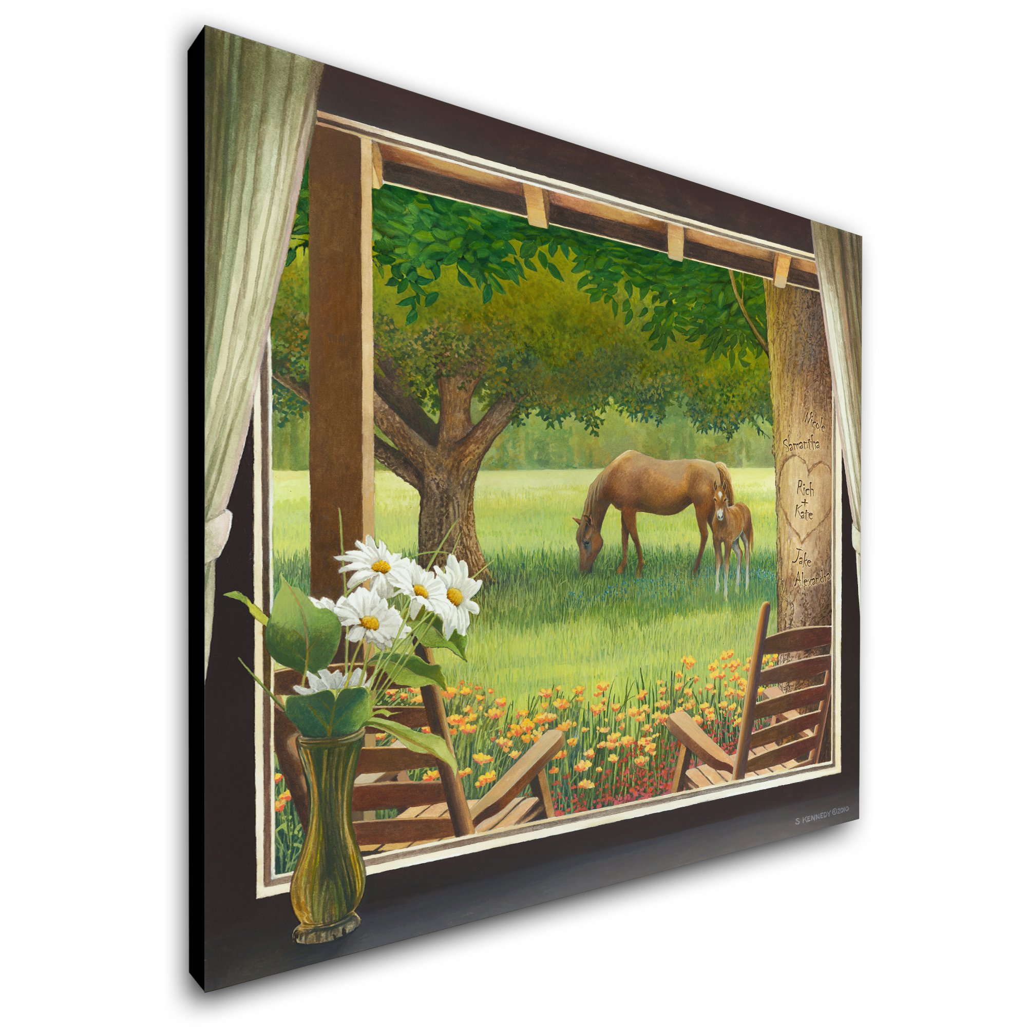 Personalized Romantic Porch Window Art - Perfect for Weddings, Anniversaries & Gifts | Large Country Getaway Home Decor for Living Room, Bedroom or Porch