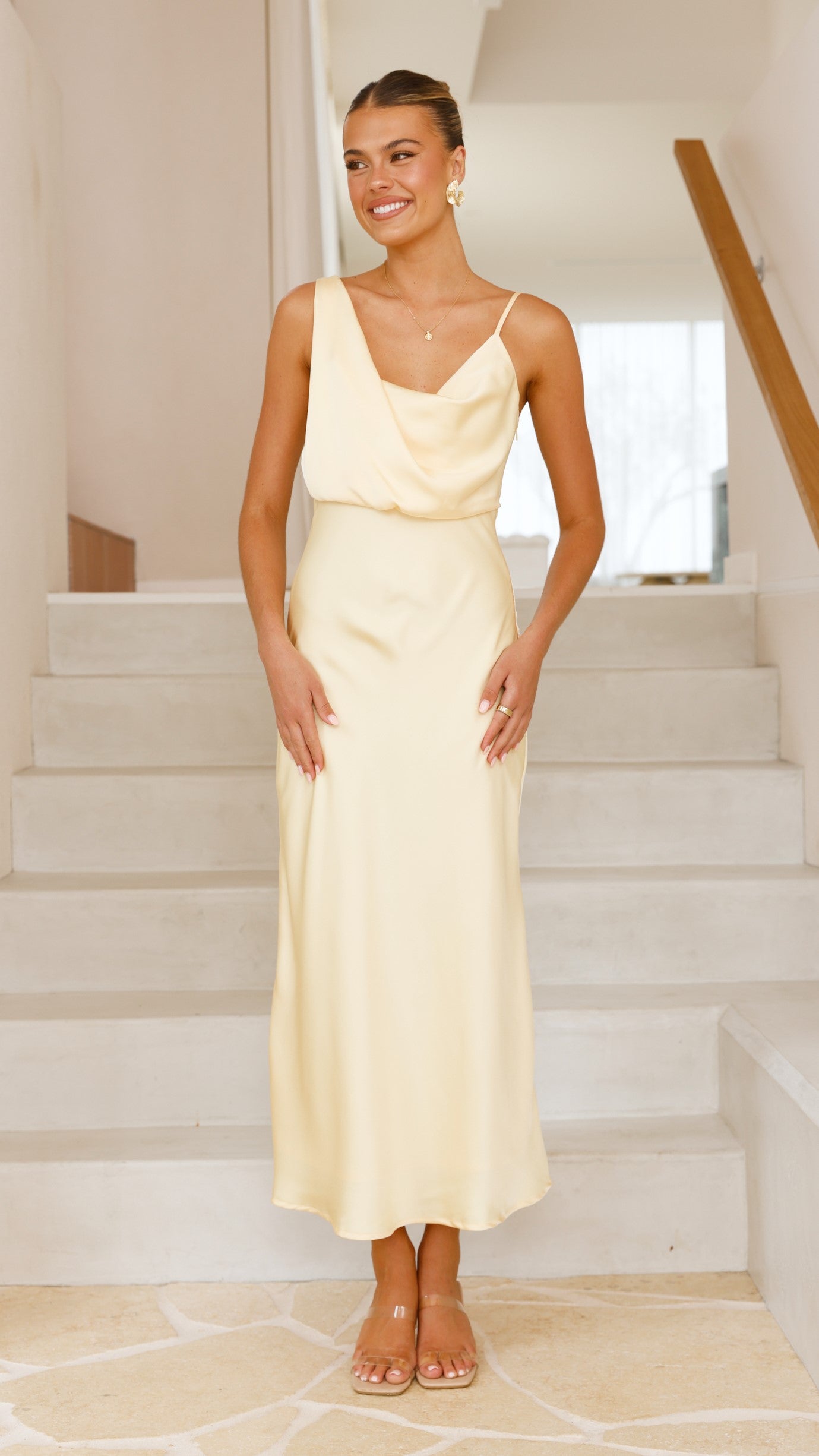 Elegant Audrey Maxi Dress in Yellow - Perfect for Summer Weddings, Beach Vacations & Casual Outings