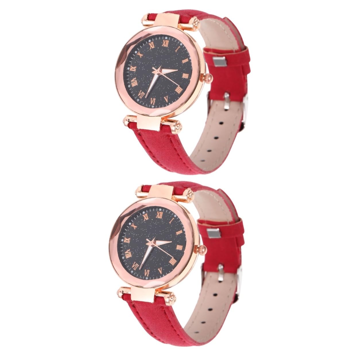 SOIMISS 2-Pack Women's Quartz Watches with Leather Straps - Elegant Analog Wristwatches for Women and Girls - Perfect for Office, School, and Everyday Fashion Accessories