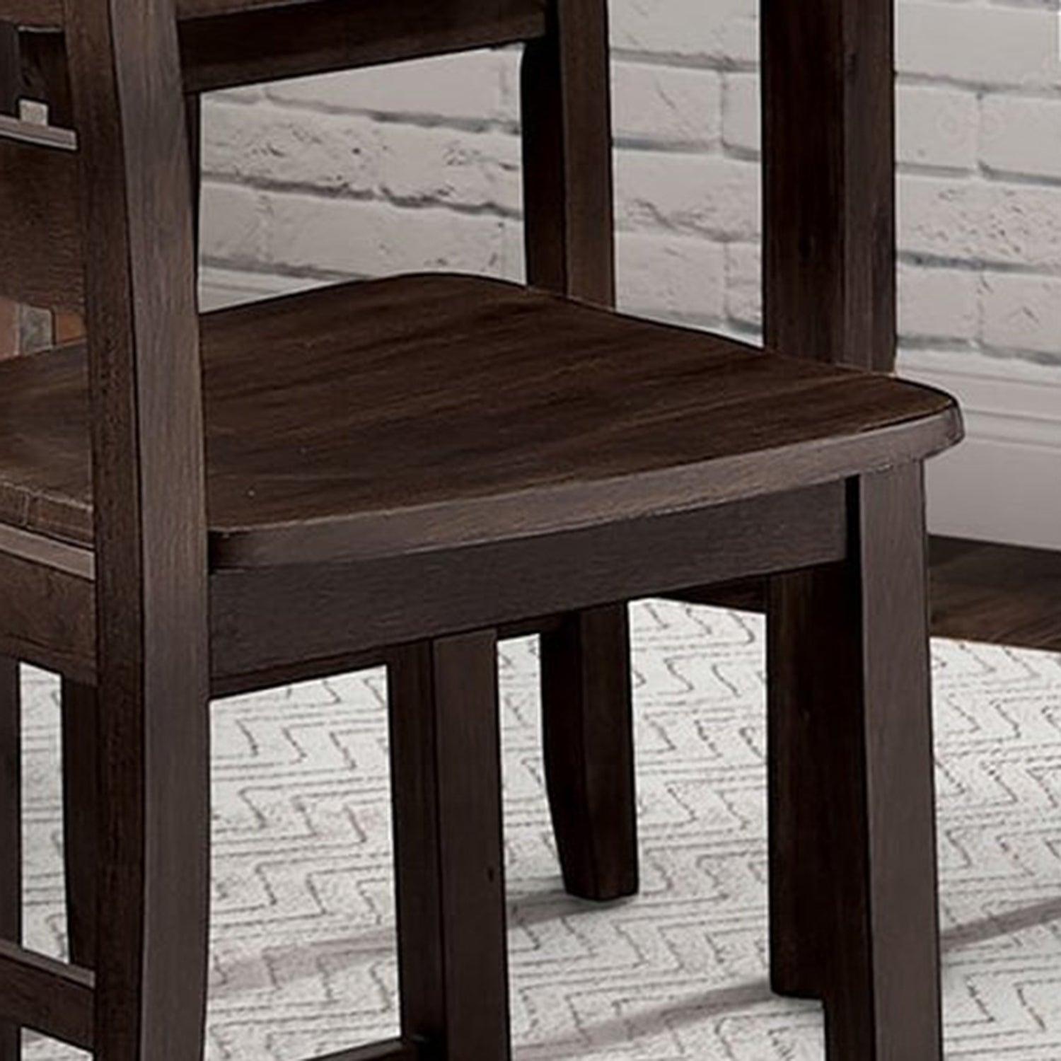 36H Solid Rubberwood and Wood Veneer 5-Piece Counter Height Dining Table Set - Perfect for Kitchen, Breakfast Nook, and Small Space Dining Areas