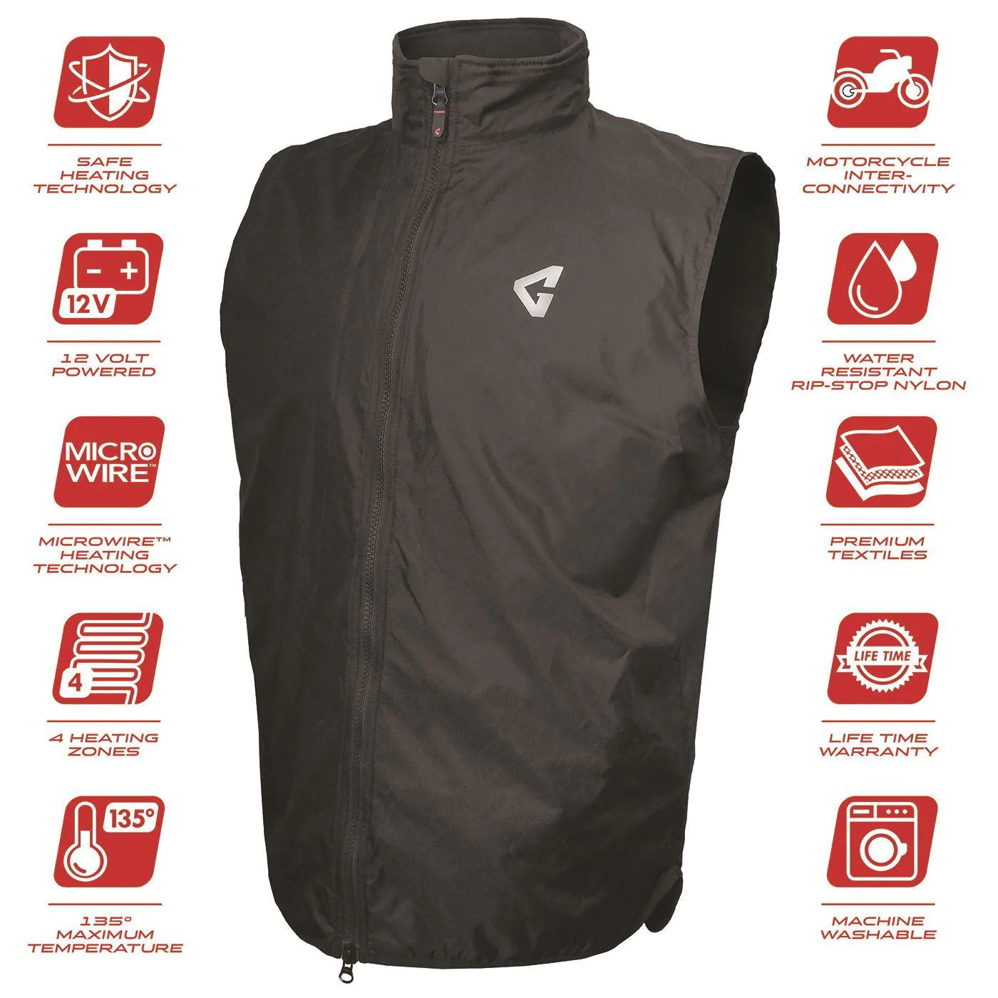 Gerbing 12V Heated Vest for Men & Women - Battery-Powered Electric Warming Jacket for Outdoor Activities, Hunting, Motorcycling & Winter Sports