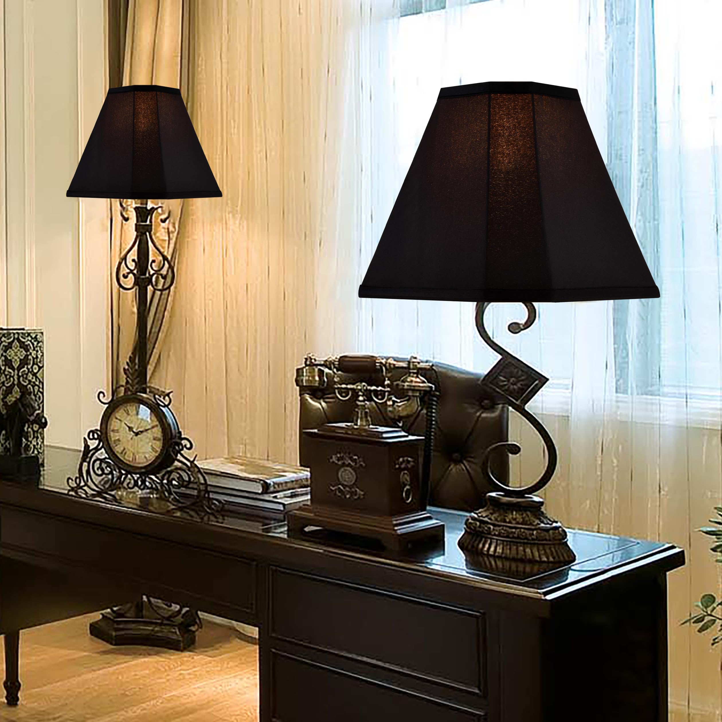 GO&SO Black Bell Lamp Shades Set of 2 - 6.5