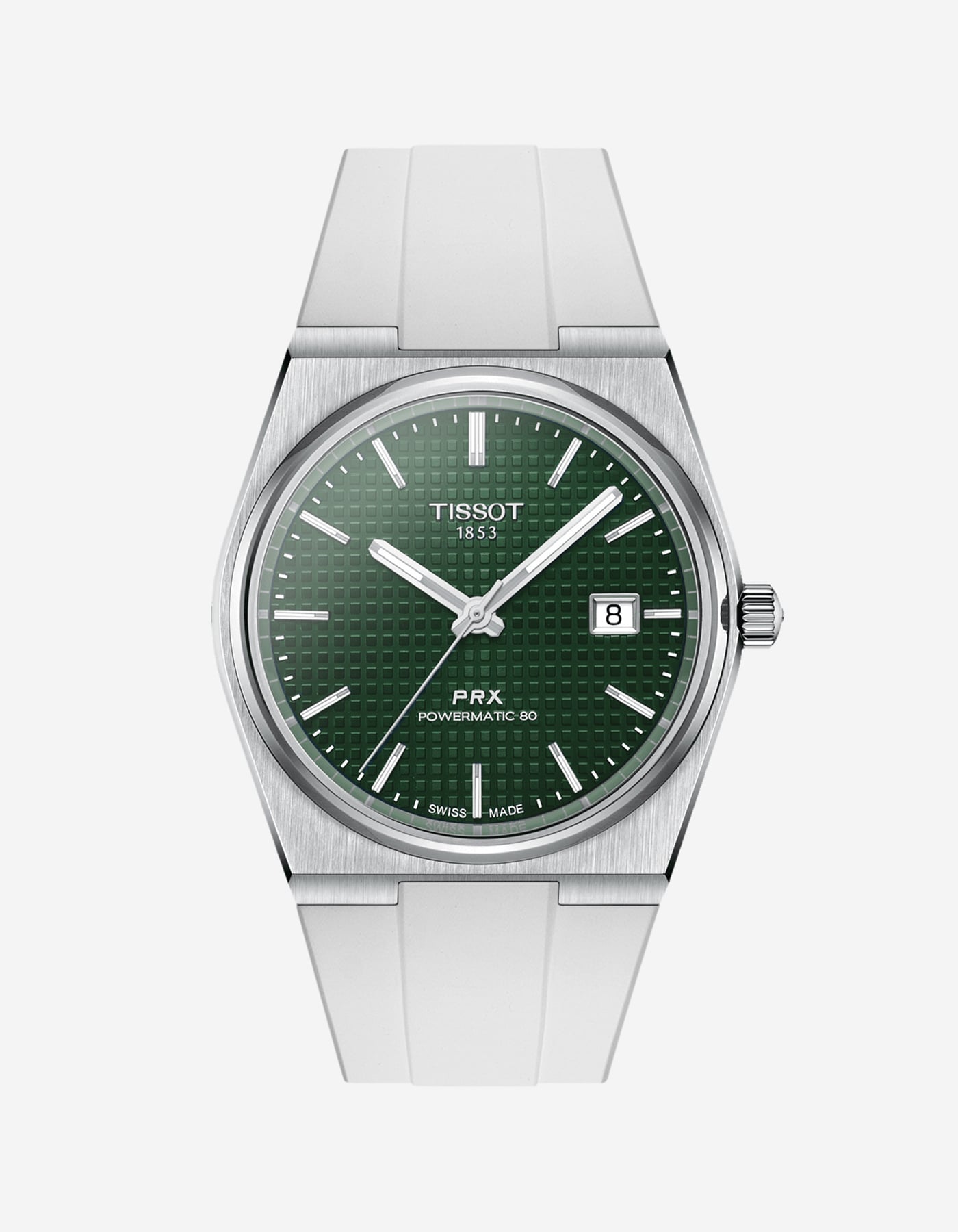 Premium FKM Rubber Strap for Tissot PRX Powermatic 80 Watch - 40mm Green Replacement Band - Durable & Comfortable for Sports, Outdoor & Everyday Wear