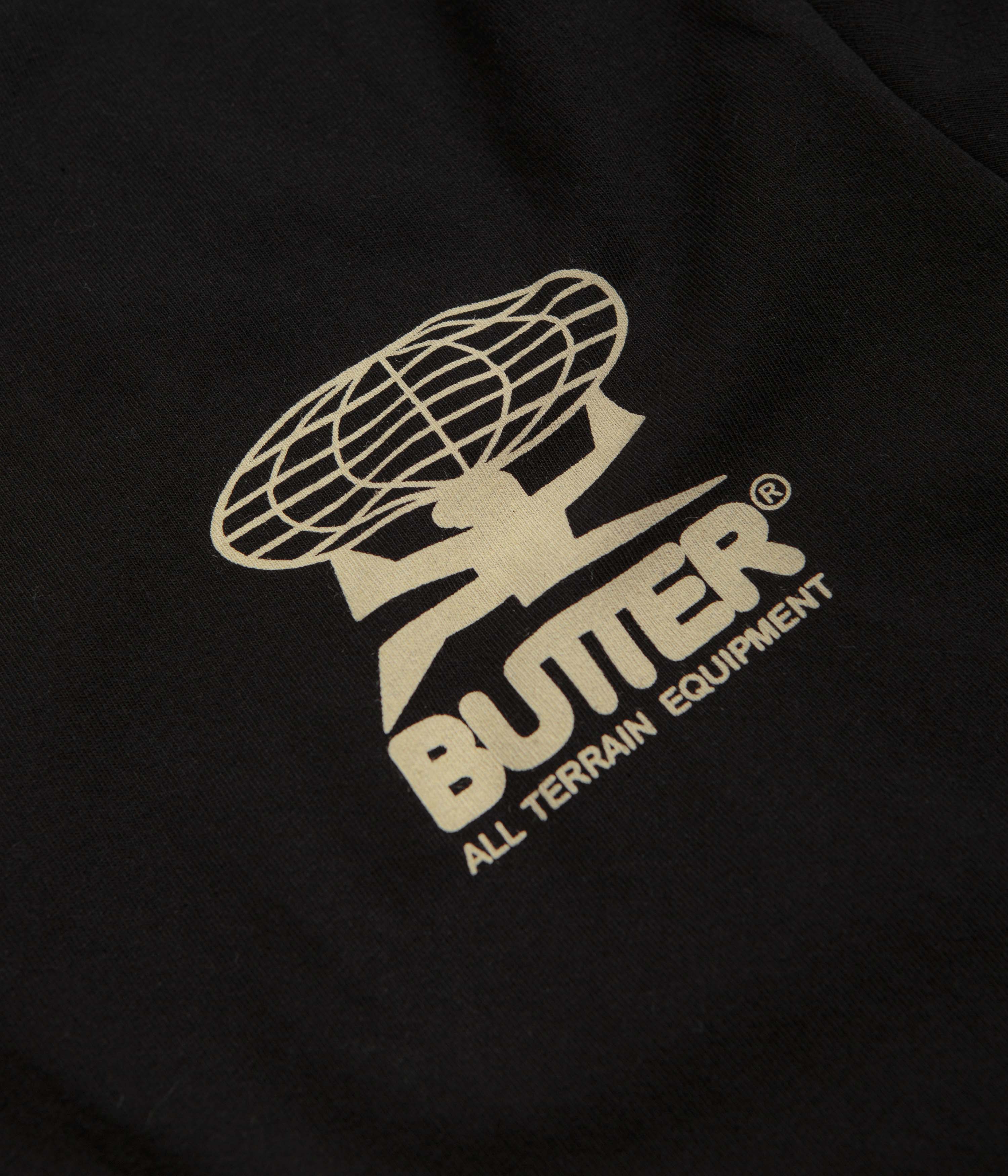 Butter Goods All Terrain T-Shirt for Men - Comfortable Black Cotton Tee for Outdoor Adventures & Casual Wear