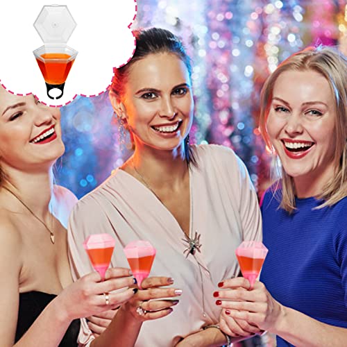 Hungdao 6-Piece Plastic Wedding Ring Shot Glasses - Diamond Ring Shots for Bachelorette Parties, Bridal Showers & Wedding Favors - Fun Drinking Cups for Celebrations & Girls Night Out