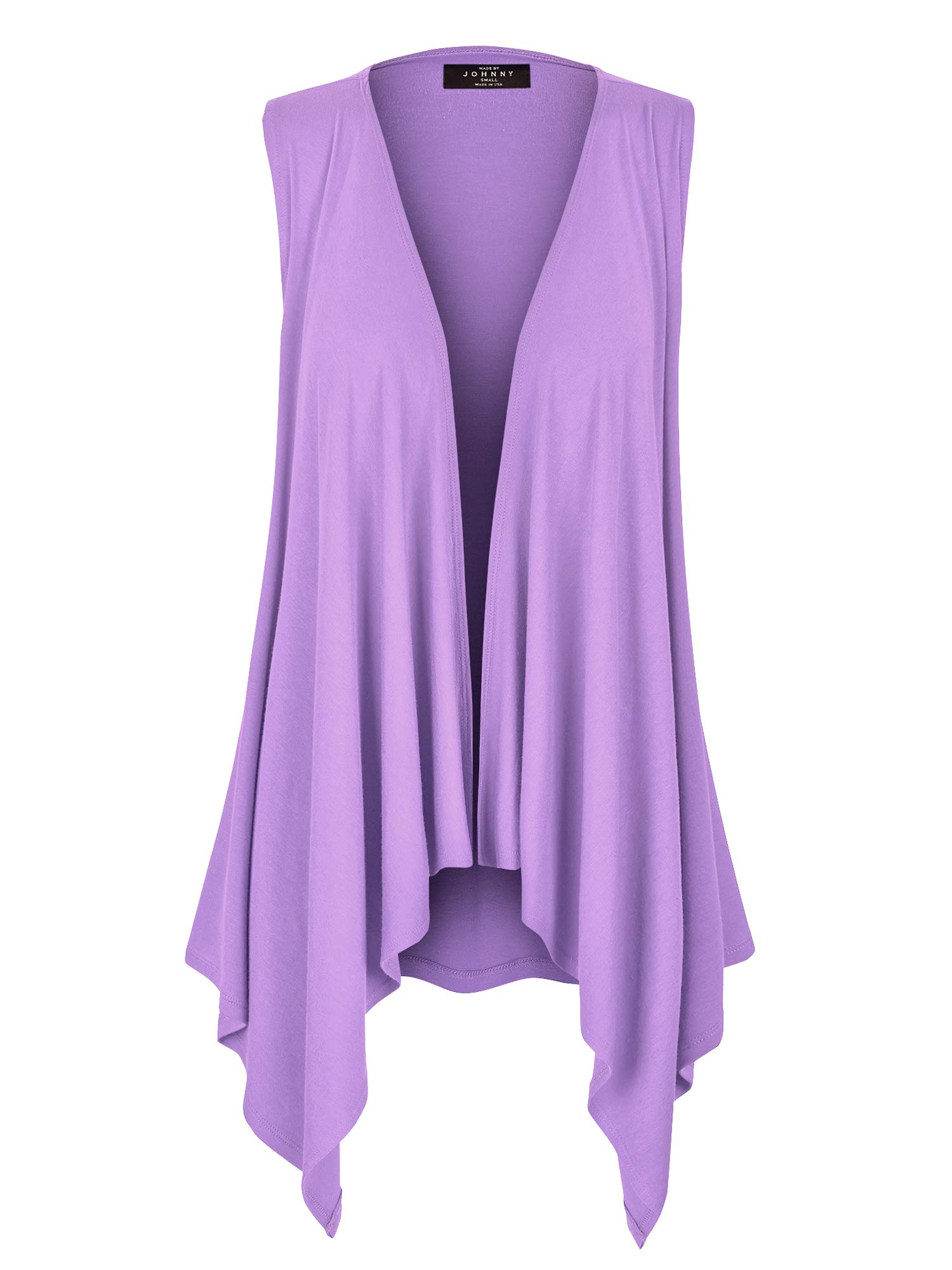 Made By Johnny Women's Lightweight Sleeveless Draped Open Cardigan - Summer Beach Cover Up, Casual Loose Knit Sweater for Travel & Lounge
