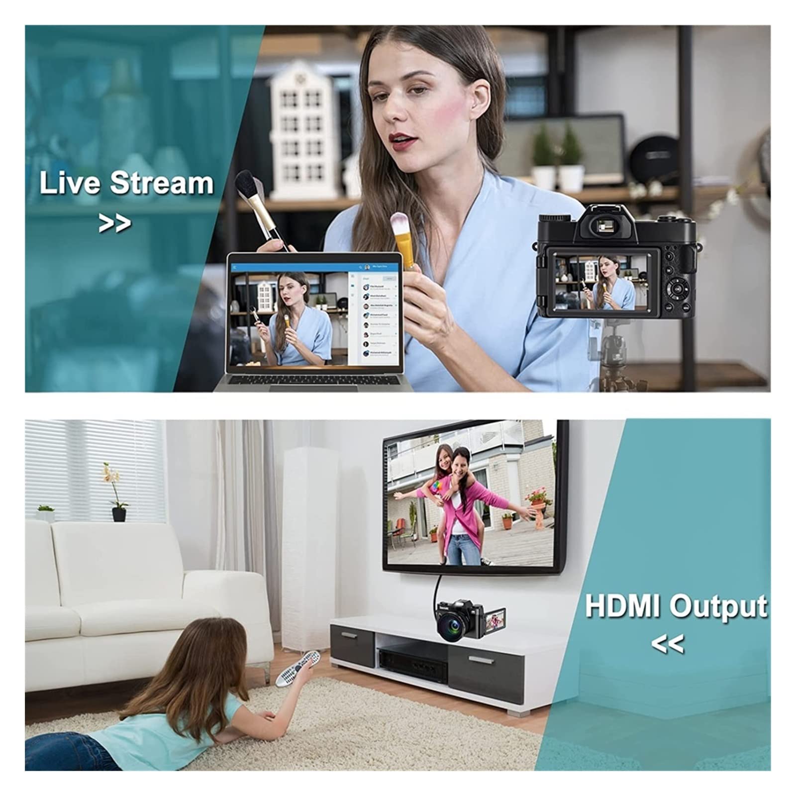 BODORME 4K Digital Camera with Flip Screen - 16X Zoom, Wide Angle Lens, 64GB TF Card - Perfect for Photography, Vlogging, YouTube & Travel Videos (No Lens Included)