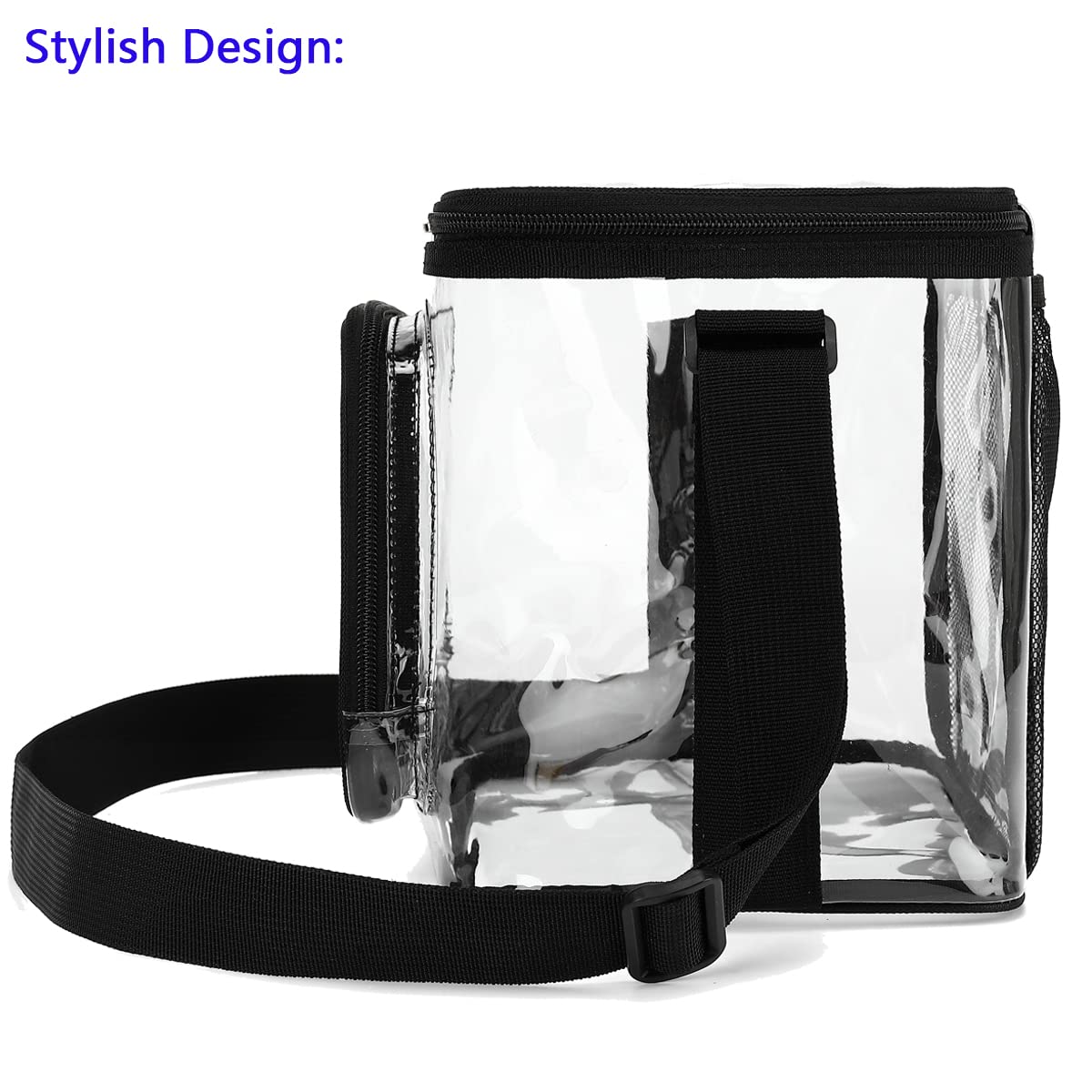 FlowFly Insulated Reusable Lunch Bag for Adults - Large Lunch Box with Adjustable Shoulder Strap, Front Zipper Pocket & Dual Mesh Side Pockets - Perfect for Work, School, Picnics & Outdoor Activities