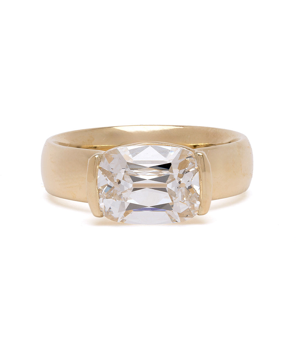 Bardot Half Bezel Engagement Ring - Elegant Solitaire Diamond Ring for Women | Perfect for Proposals, Anniversaries & Special Occasions