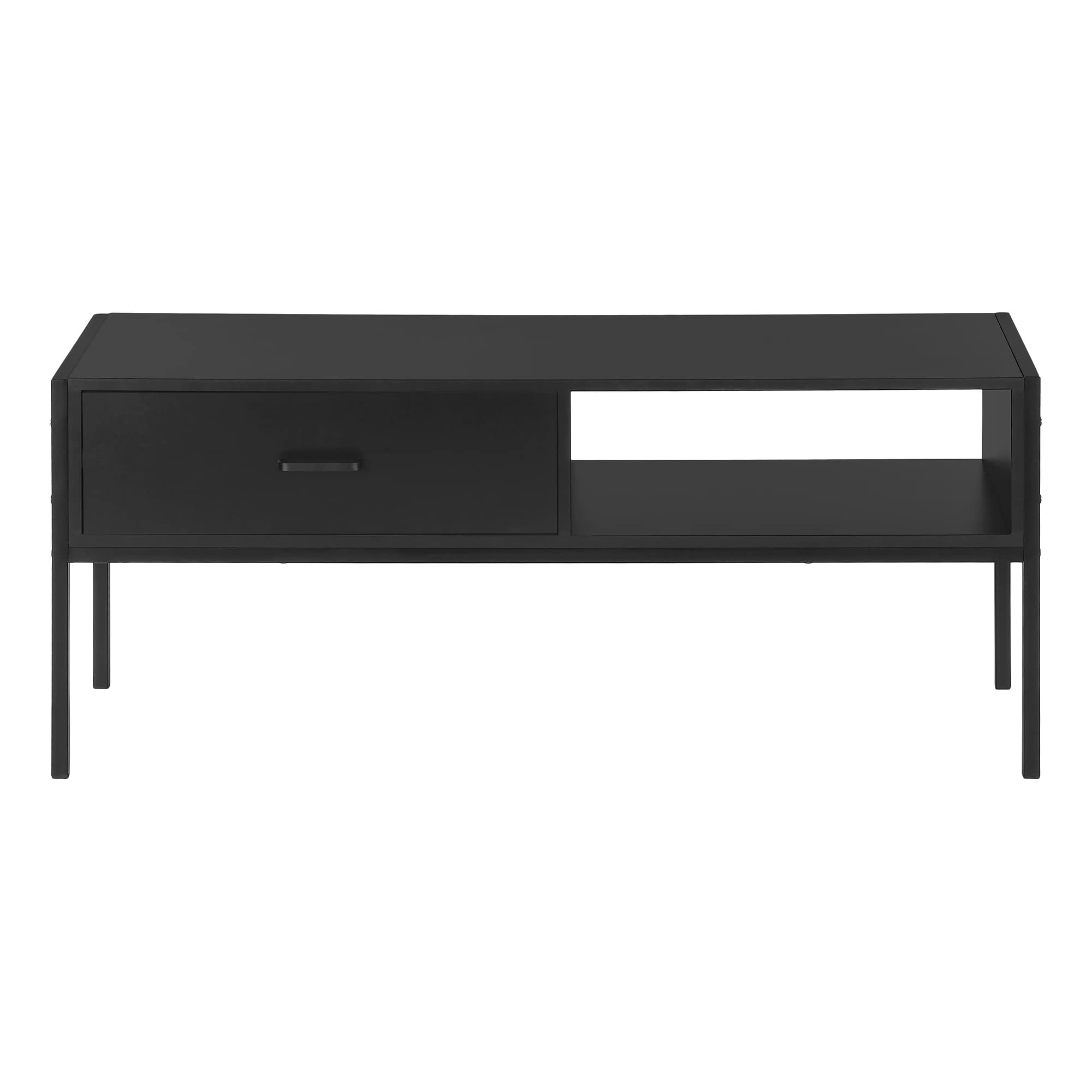 Monarch Specialties 2874 48-Inch TV Stand - Modern Black Media Console with Storage Drawer for Living Room & Bedroom - 47.25