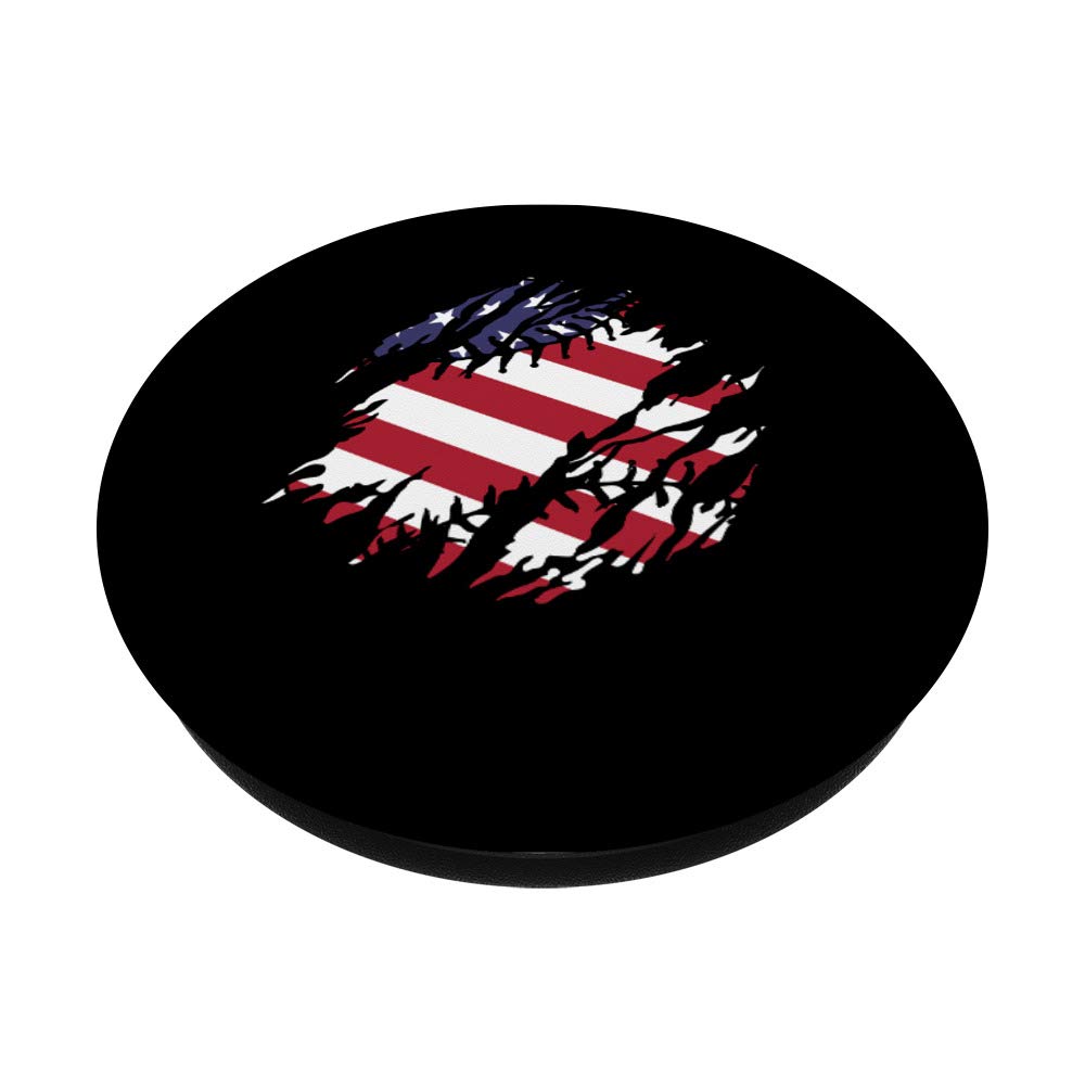 American Flag Baseball Stitch Phone Grip - Anti-Slip Phone Holder for iPhone & Android - Perfect for Baseball Fans, Sports Events & Patriotic Decor