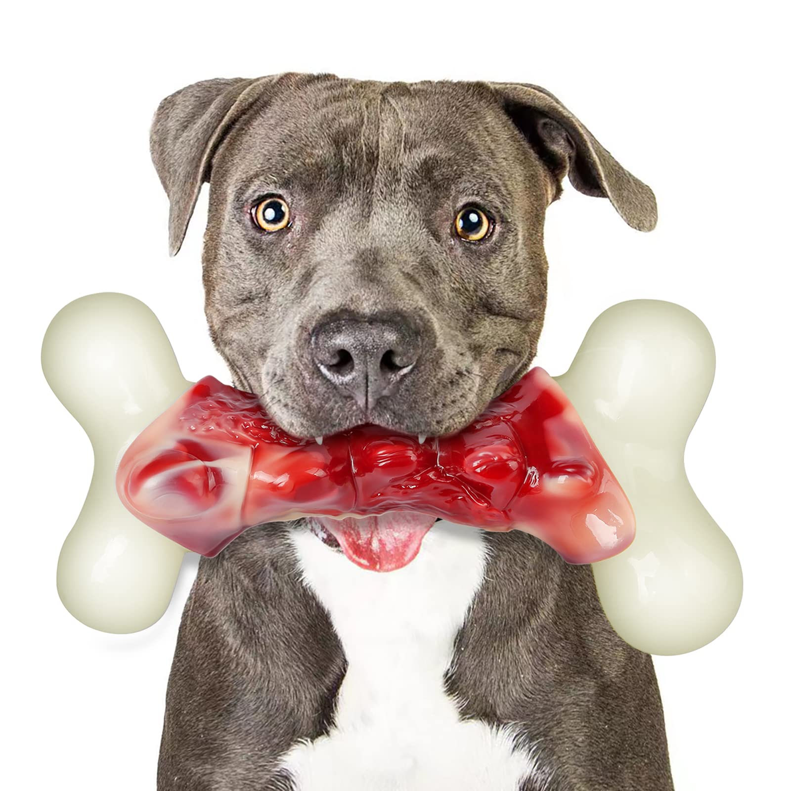 Durable Dog Toys for Aggressive Chewers - Strong, Long-Lasting Chew Bones for Large Dogs - Perfect for Boredom Relief & Dental Health - Great for Indoor/Outdoor Playtime & Training Sessions
