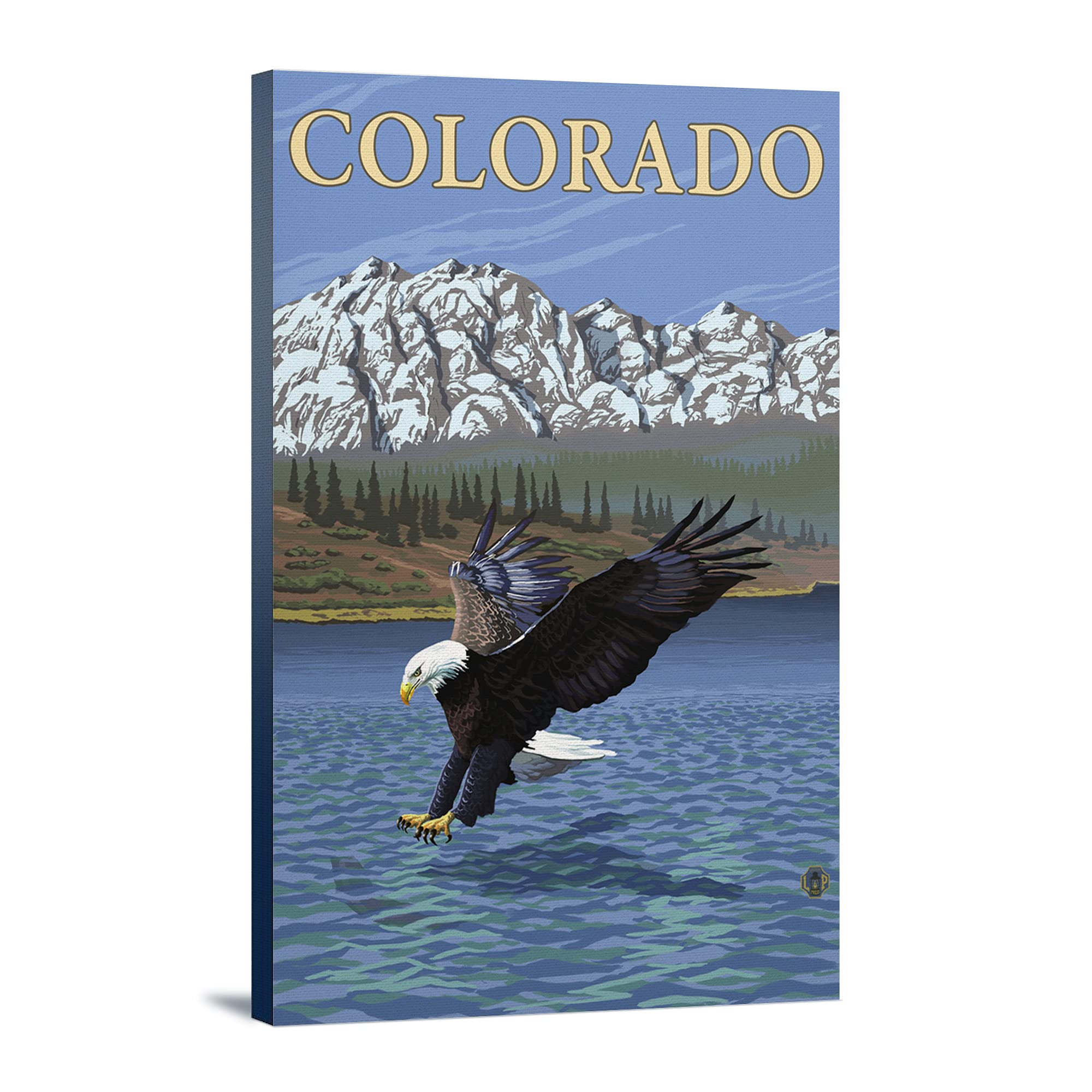 Lantern Press Eagle Diving Colorado Landscape Art - 16x24 Wrapped Canvas Wall Decor for Living Room, Bedroom & Office - Nature Inspired Home Artwork