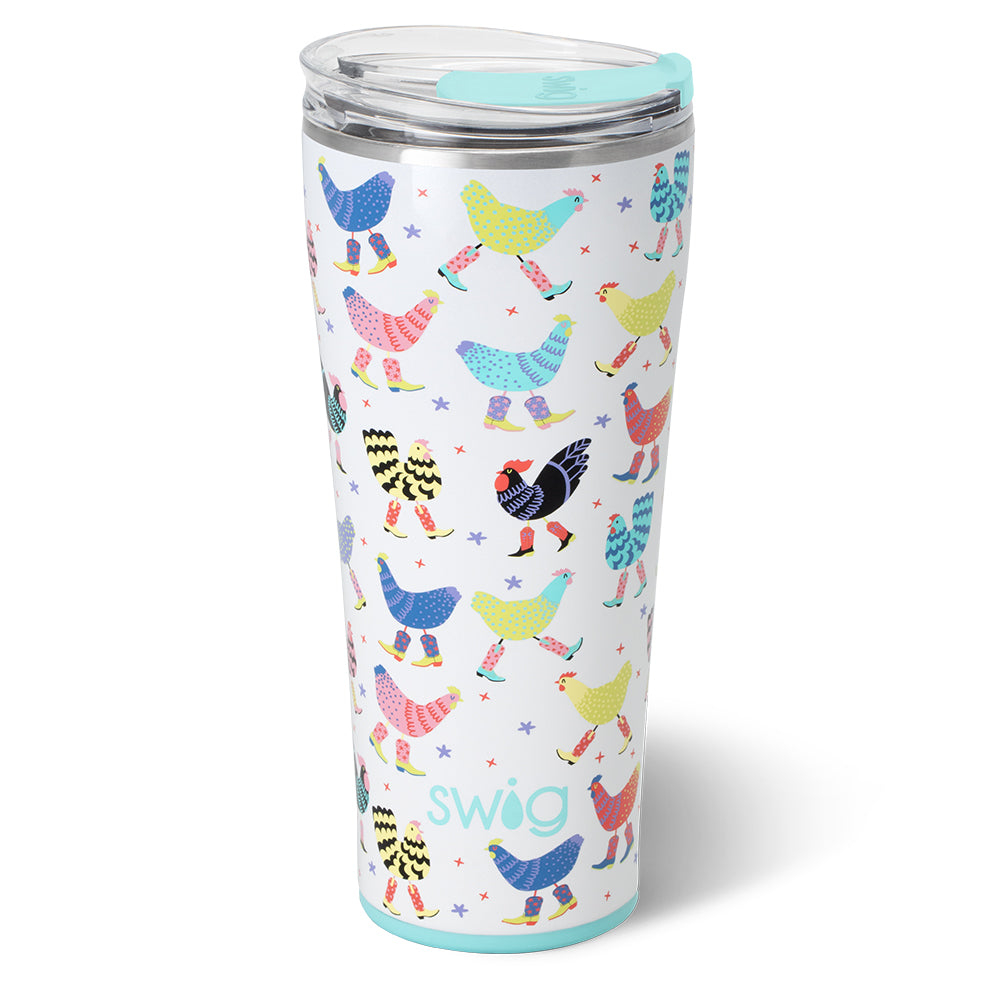 Funky Chicken Insulated Tumbler 32oz - Leakproof Stainless Steel Travel Mug for Coffee & Tea - Perfect for Office, Gym, and Outdoor Adventures